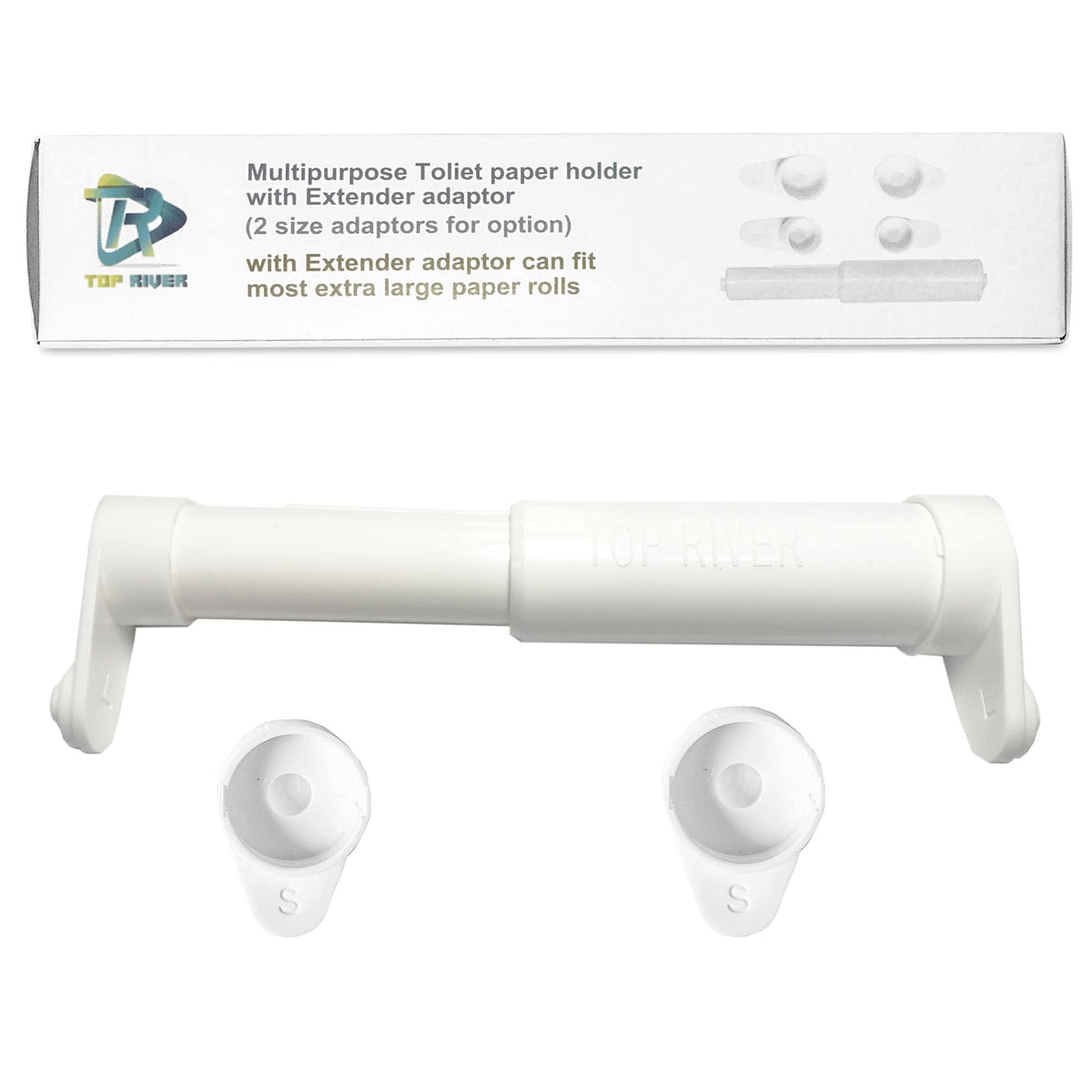 Toilet Paper Holder With Extender Adaptor, Fit Double Rolls And Triple Rolls, Multipurpose Toilet Paper Holder