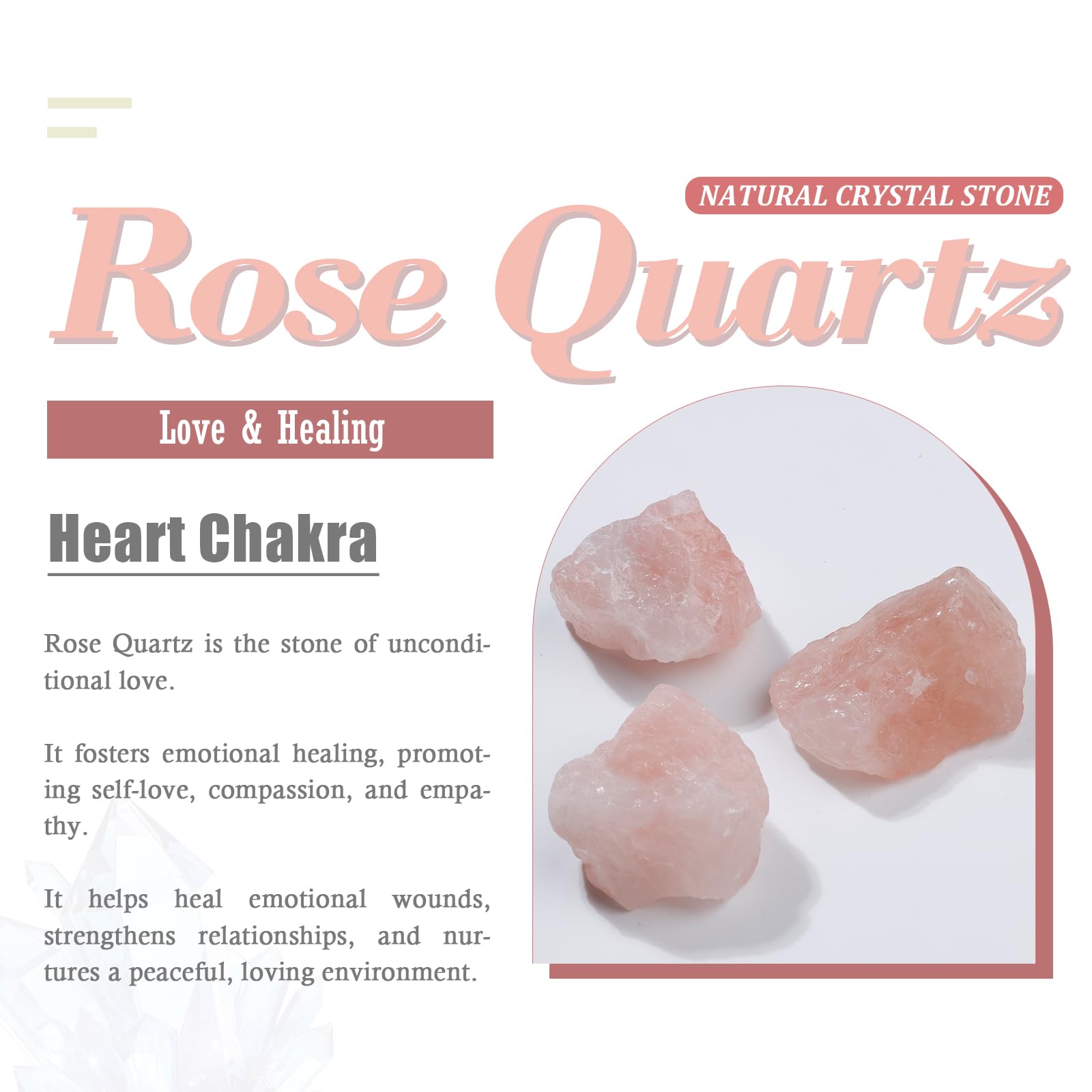 Nupuyai 2.36-2.56 Natural Rose Quartz Crystal Ball with Wooden Stand, Decorative Stone Sphere Sculpture Figurine for Home Office