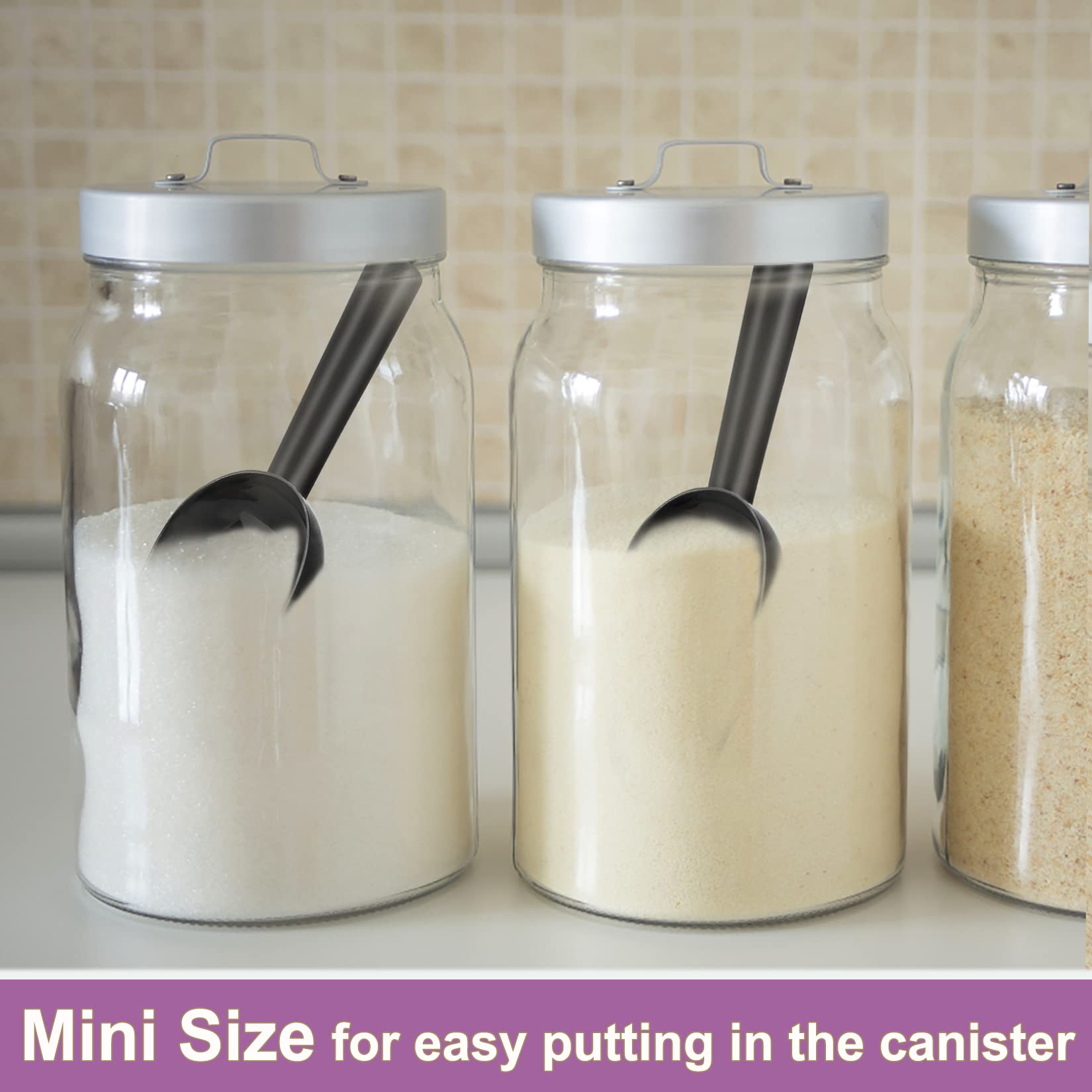 3Oz Mini Scoop Set Of 2, P&P Chef Stainless Steel Small Candy Sweet Ice Cube Scoop For Home Bar Buffet Wedding, Canisters Scoops