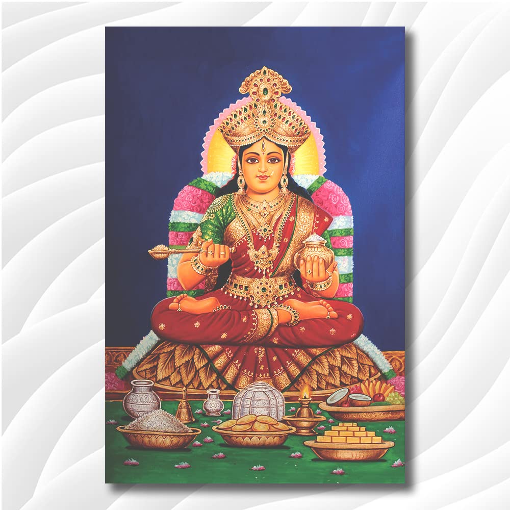 Namaste Home Maa Annupurna Eco Vinyl Paper Poster For Temple/Mandir, Home, Office,Living Room/Bedroom - Wall Decoration, Traditi