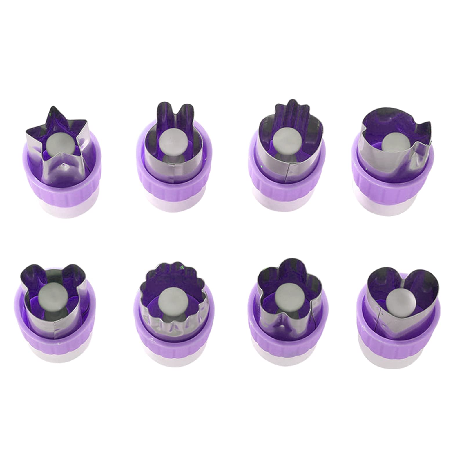 Uqezagpa 8 Pieces Vegetable Shapes Set Cookie Fruit Cutter Molds Fruit 4 Colors Choose for Kids