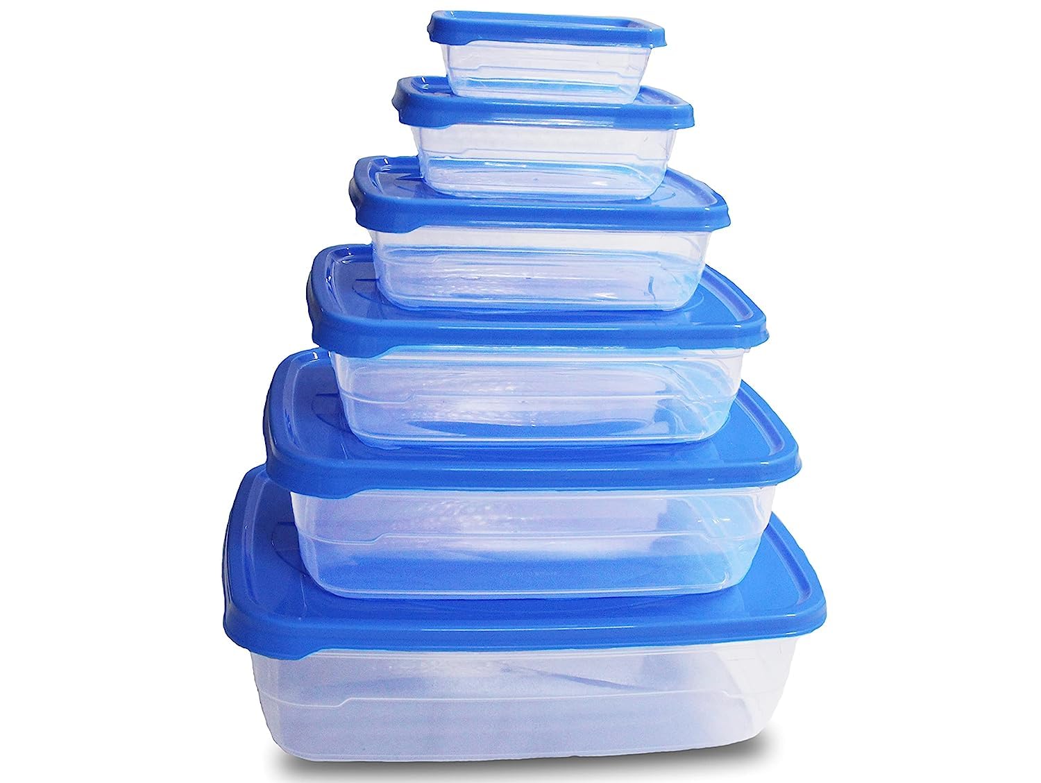 Doliva 6 Pcs Food Containers For Kitchen Storage Set Rectangular, With Air Tight Lid, Kitchen Accessories For Storage Boxes Bowl