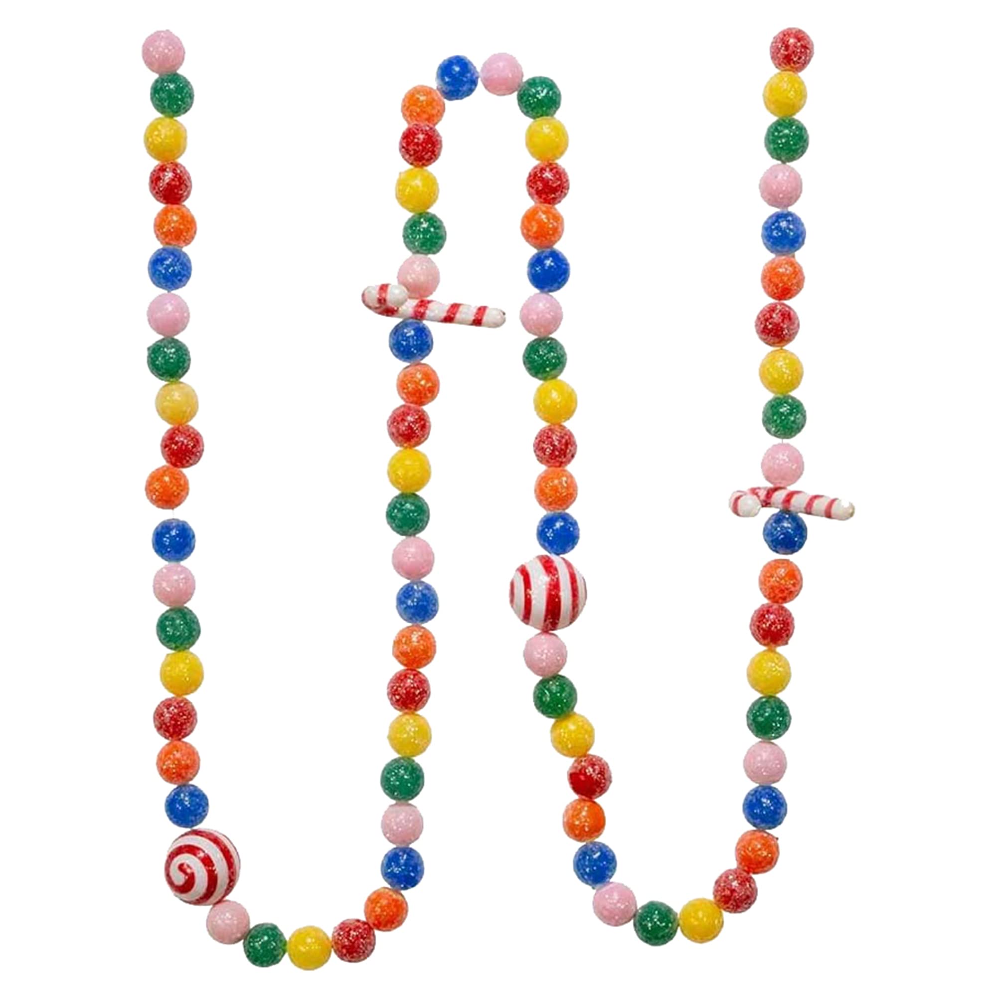 6-Foot Candy Cane and Candy Ball Garland Multi Color