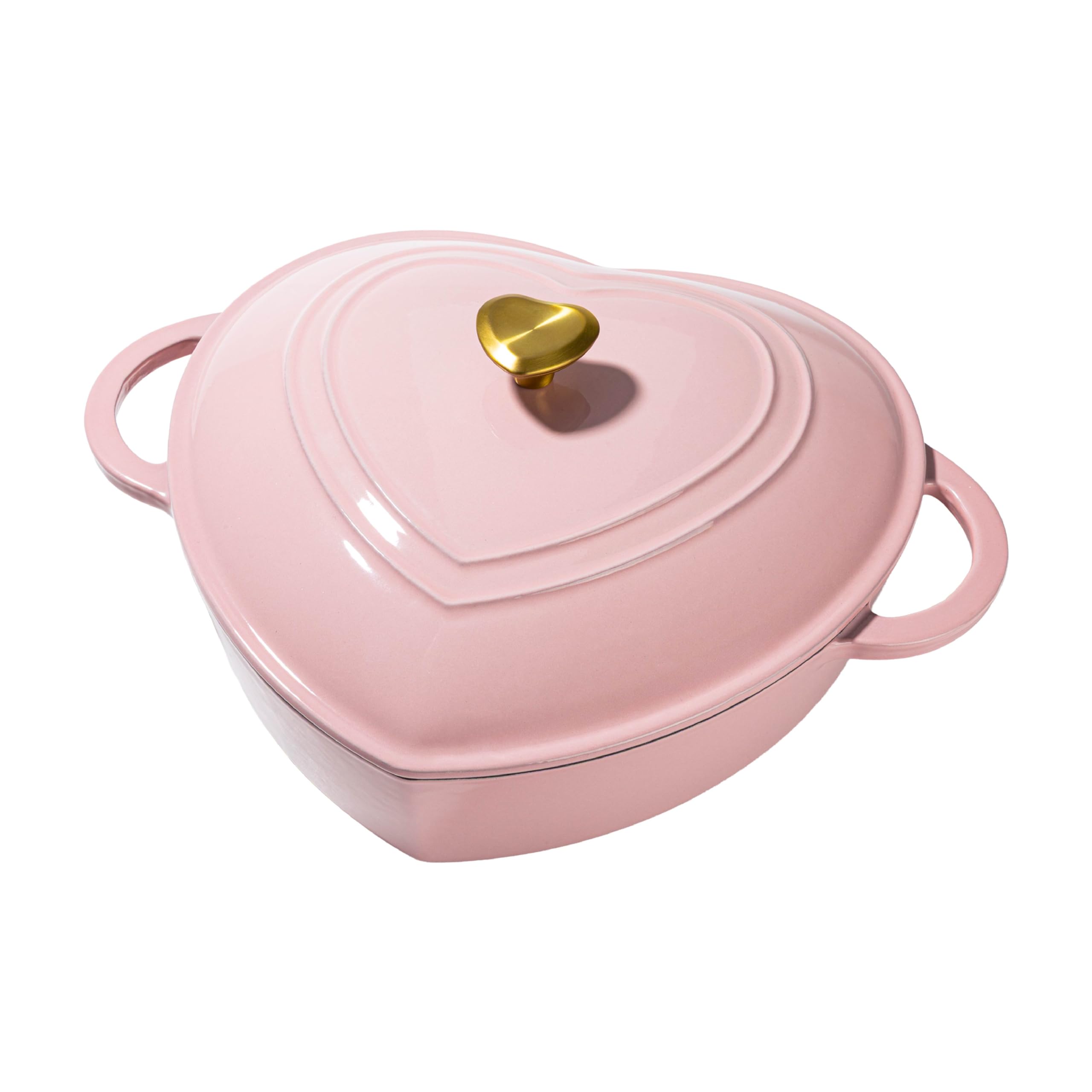 Paris Hilton Enameled Cast Iron Braiser, HeartShaped Skillet with Lid, Superior Heat Retention Casserole, Stovetop and Ovento