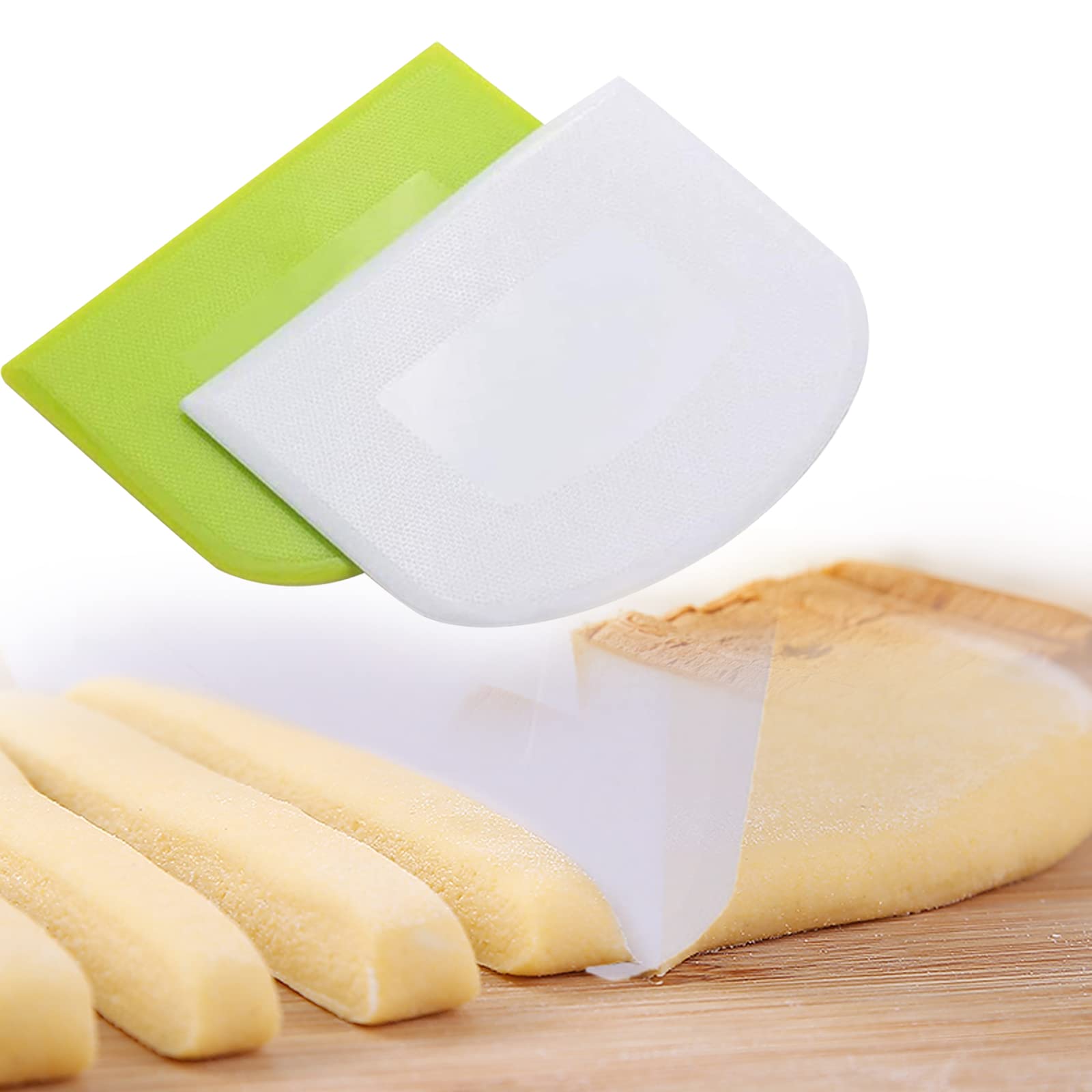 4 Pcs Kitchen Aid Dough Scraper Bowl Scraper Multipurpose Dough Bread Cutters Plastic Pastry Cutter Bowl Scrapers Flexible Plast