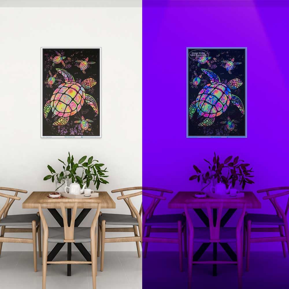 Painted Sea Turtles - Blacklight Poster - Laminated - 23.5'' X 35.5''