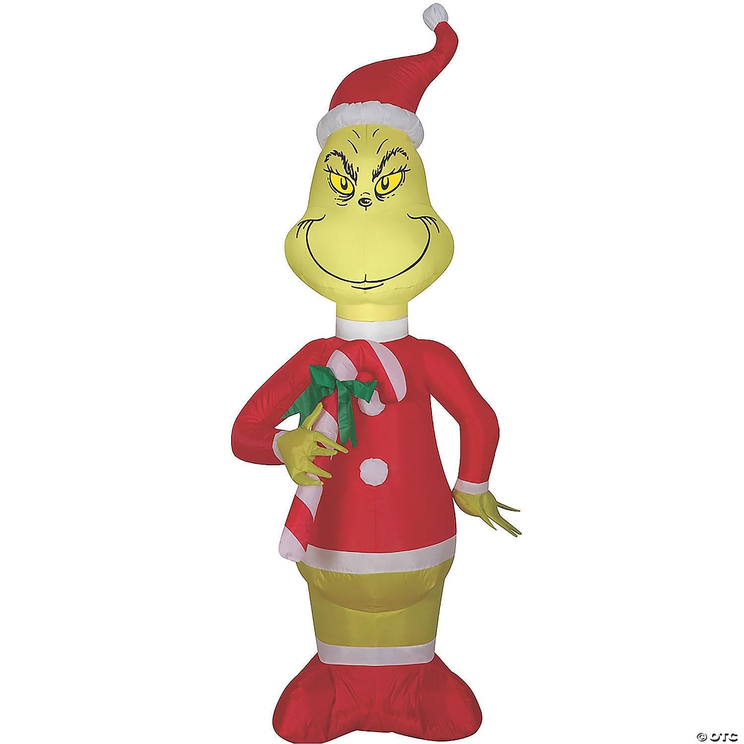Gemmy 4 Christmas Airblown Inflatable Dr. Seuss Grinch with Candy Cane Indoor/Outdoor Holiday Decoration