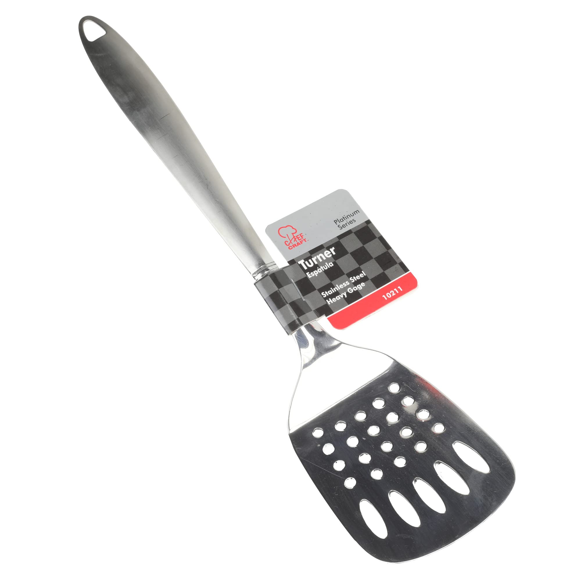 Chef Craft Select Slotted Turner/Spatula, 12.5 Inch, Stainless Steel