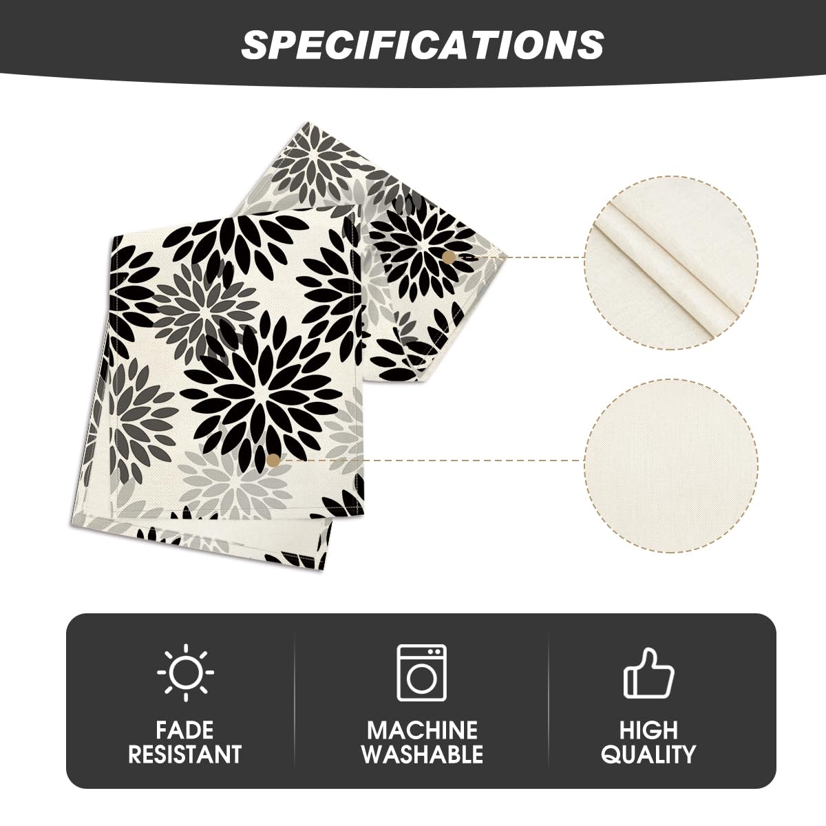 Artoid Mode Black Dahlia Floral Pinnata Halloween Table Runner, Fall Autumn Kitchen Dining Table Decoration For Home Party Decor