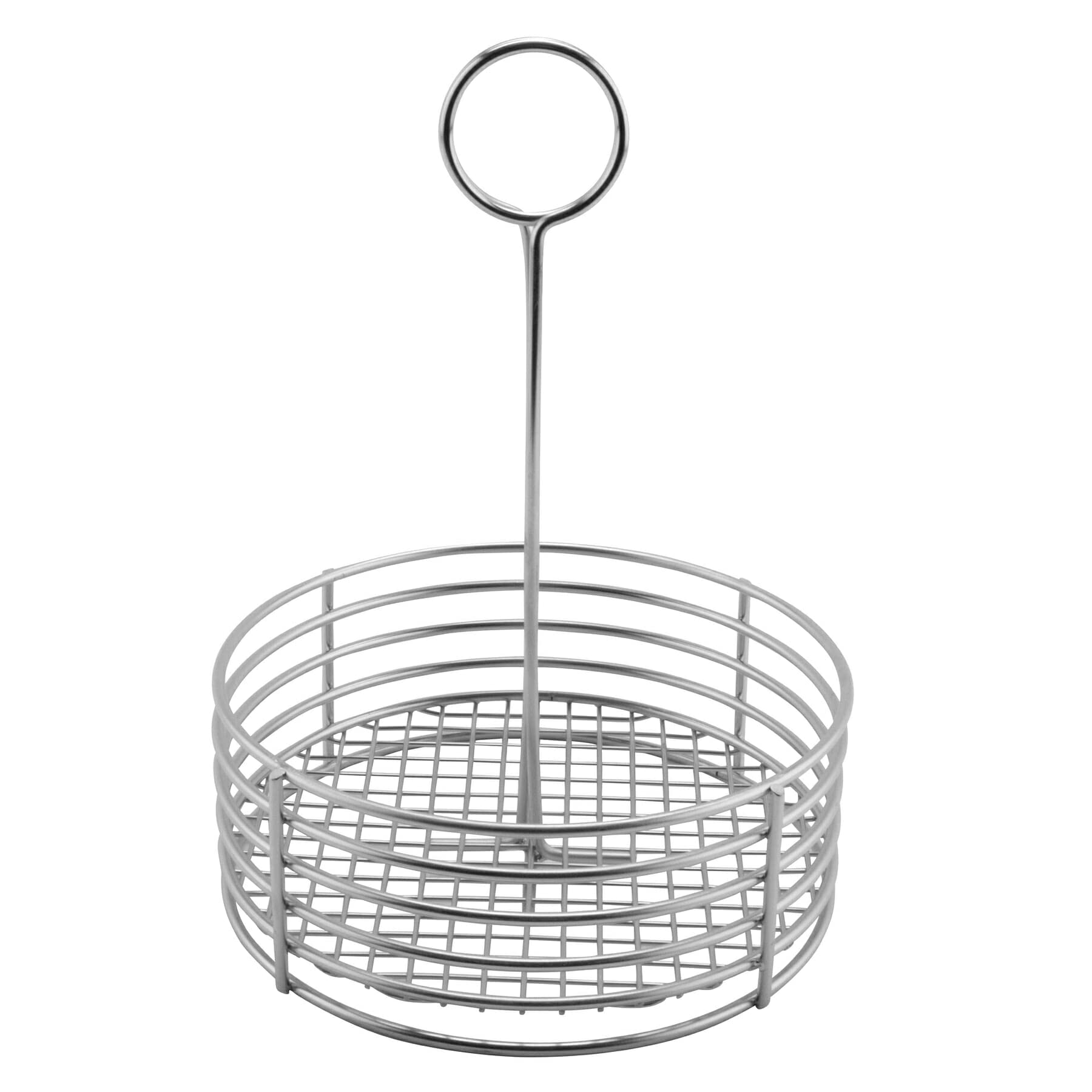 G.E.T. 4-81866 Stainless Steel Round Stainless Steel Condiment Caddy Stainless Steel Table Caddies Collection, 8.5''