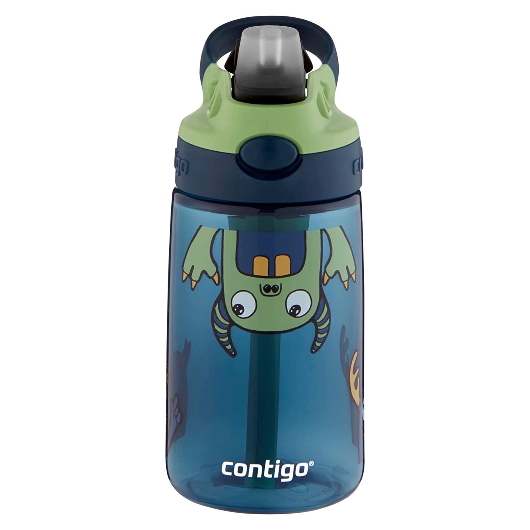 Contigo Kids Straw Water Bottle With Autospout Lid, 14Oz, Monsters