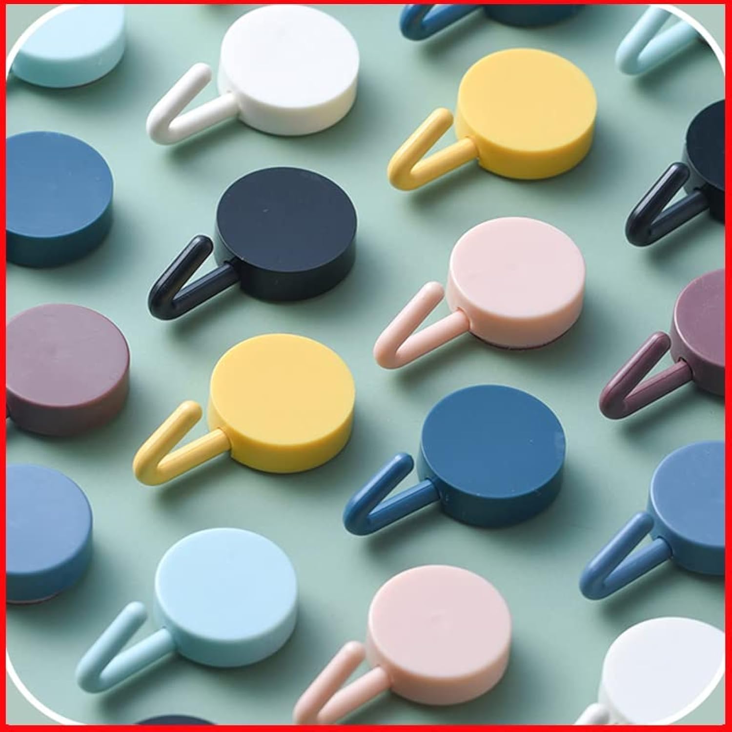 Wolpin Self Adhesive Wall Hooks Waterproof Adhesive Sticky Round Hooks | Hanging Capacity 2 Kg Max | Multipurpose Home Storage (