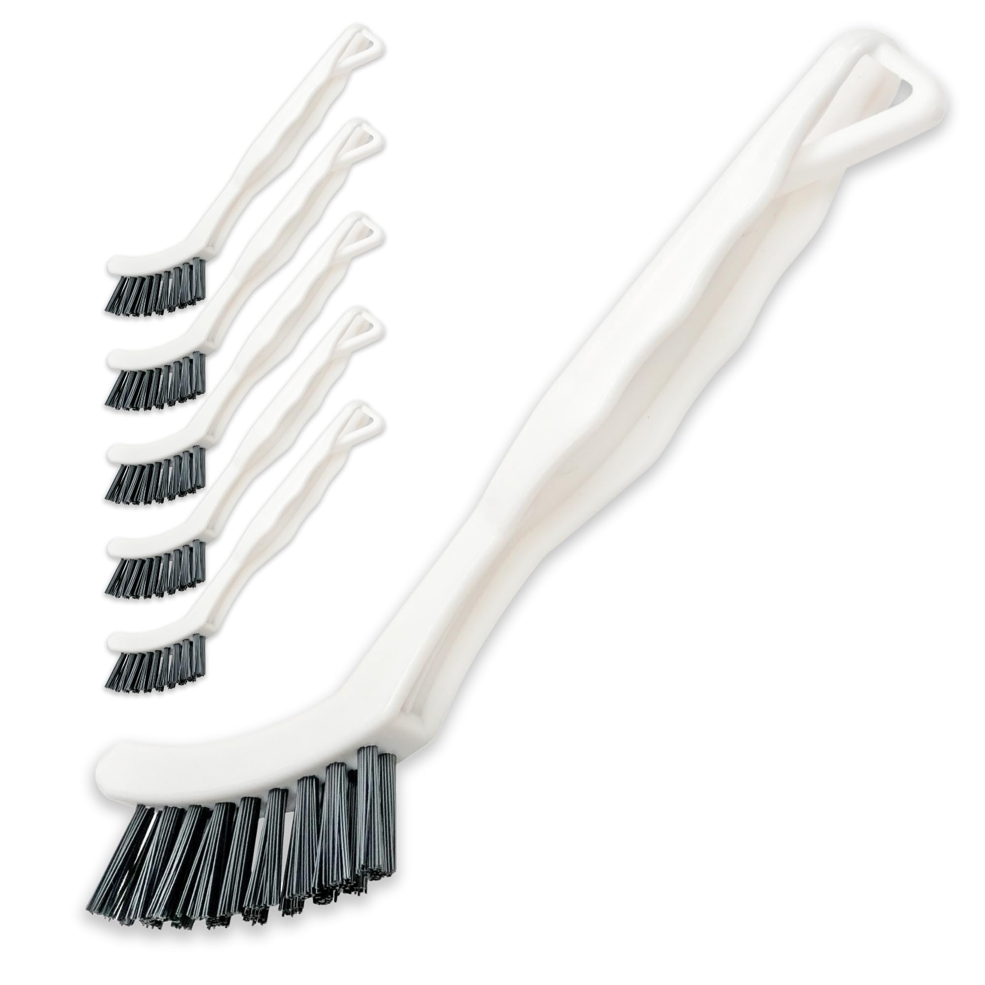 6-Pack Grout Cleaner Brush Scrub Set - Stiff Bristle Scrubbing & Detail Cleaning Brushes for Household Use on Bathtub  Shower  Kitchen  Tile Floors  Sink  Grooves  Window Tracks  Drain Cracks & More