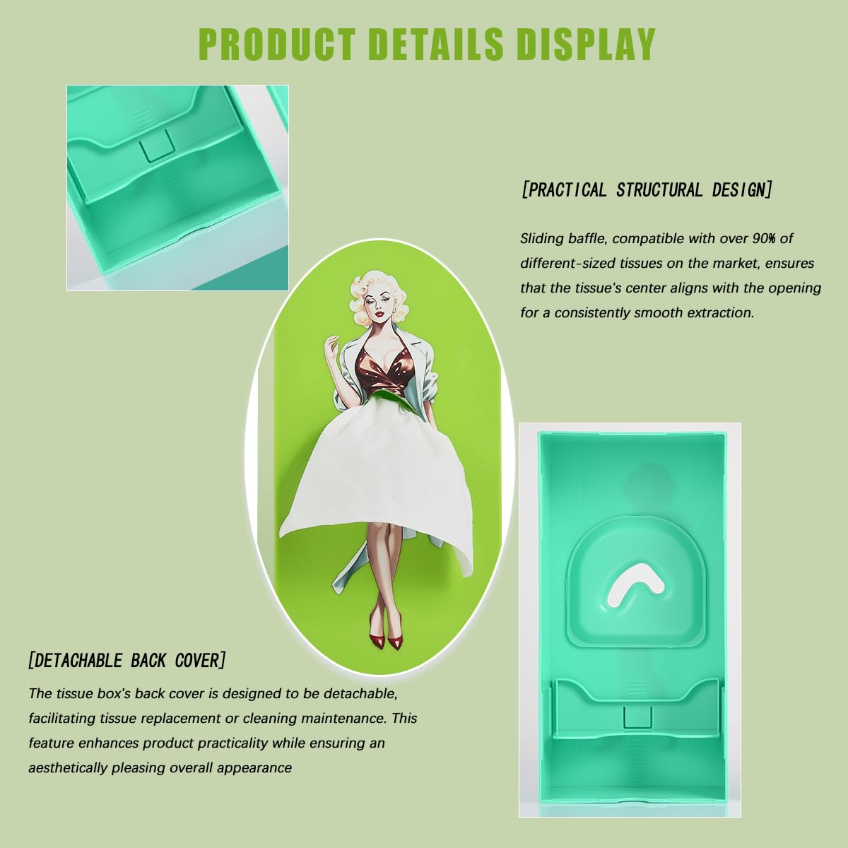 Yandlo Creative Tissue Boxes Holder, Lady Skirt Tissue Box Cover, A Funny Vintage Lady Up Dress Design For Facial Tissues, Napki