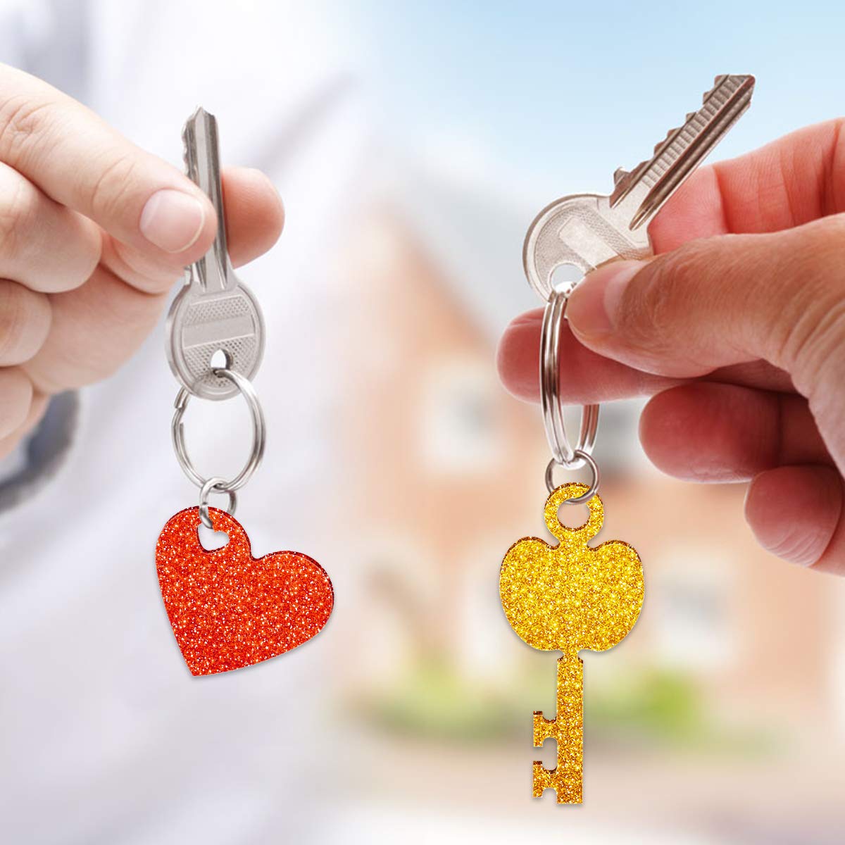Doerdo 2 Pieces Heart Key Shape Silicone Mold, Keychain Silicone Mold With Hole For Diy Chocolate, Cake, Cookies, Earrings, Keyc