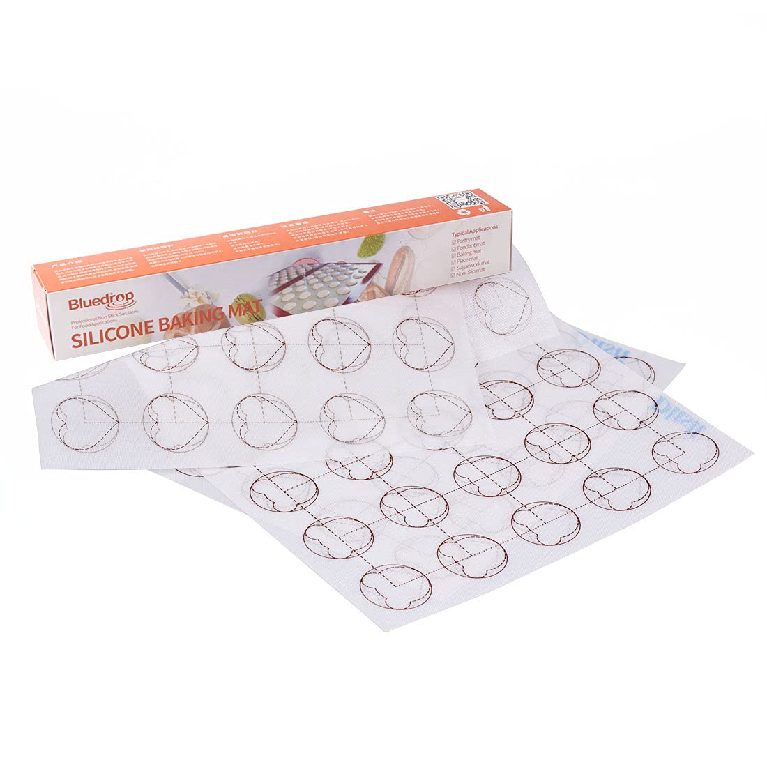 2Pcs Silicone Baking Mat For Macarons, 15.3'' X 11'' Mat Liner With 35 Circles Macaron Template, Reusable Non-Stick Surface Past