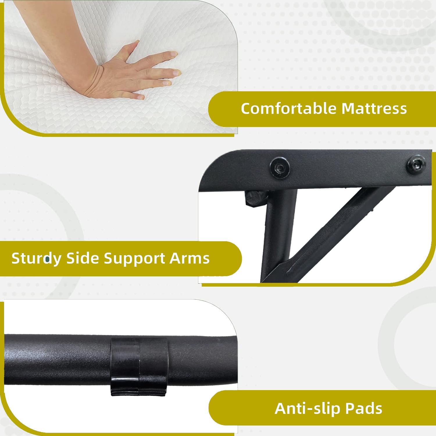 Espsilto Twin Size Folding Bed With Mattress For Adult
