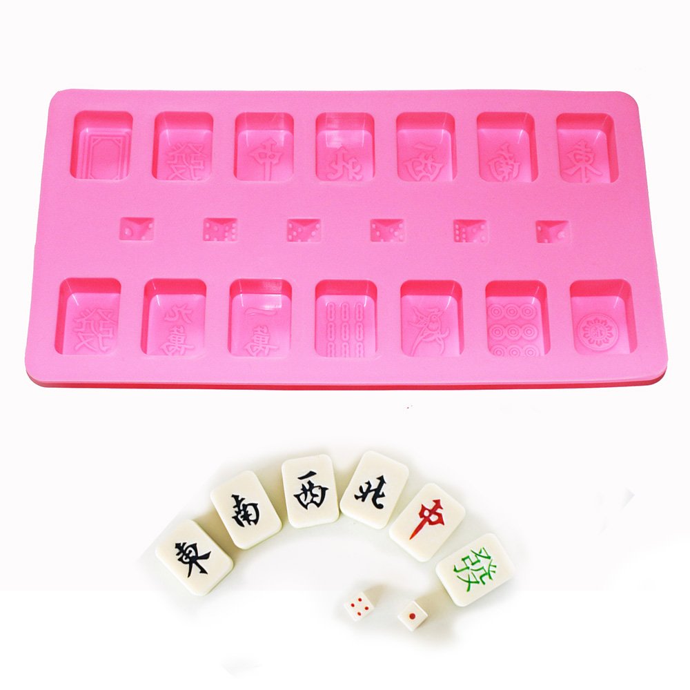 X-Haibei Chinese Mahjong Dice Chocolate Ice Cube Soap Candy Mold Silicone Cake Decor