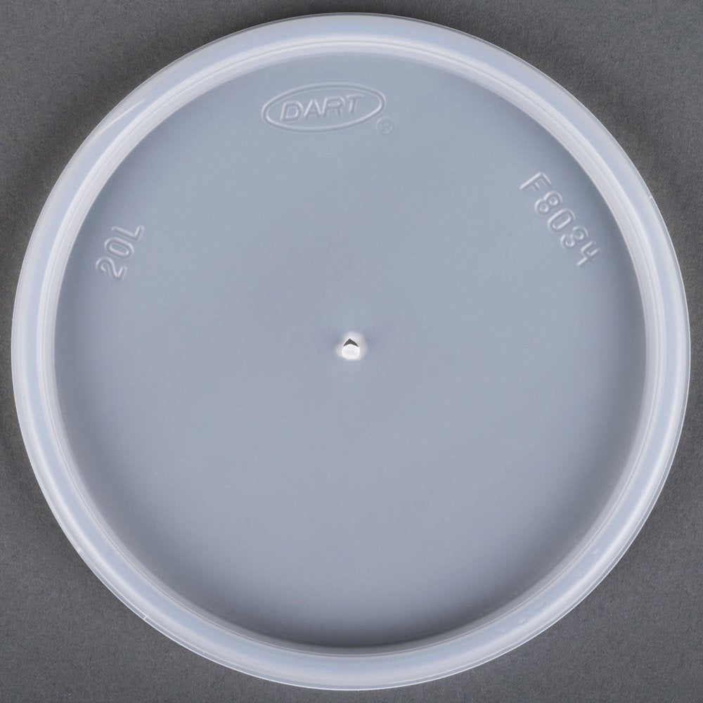 Dart 20Jl Translucent Plastic Vented Lid 100-Pack (Case Of 10)