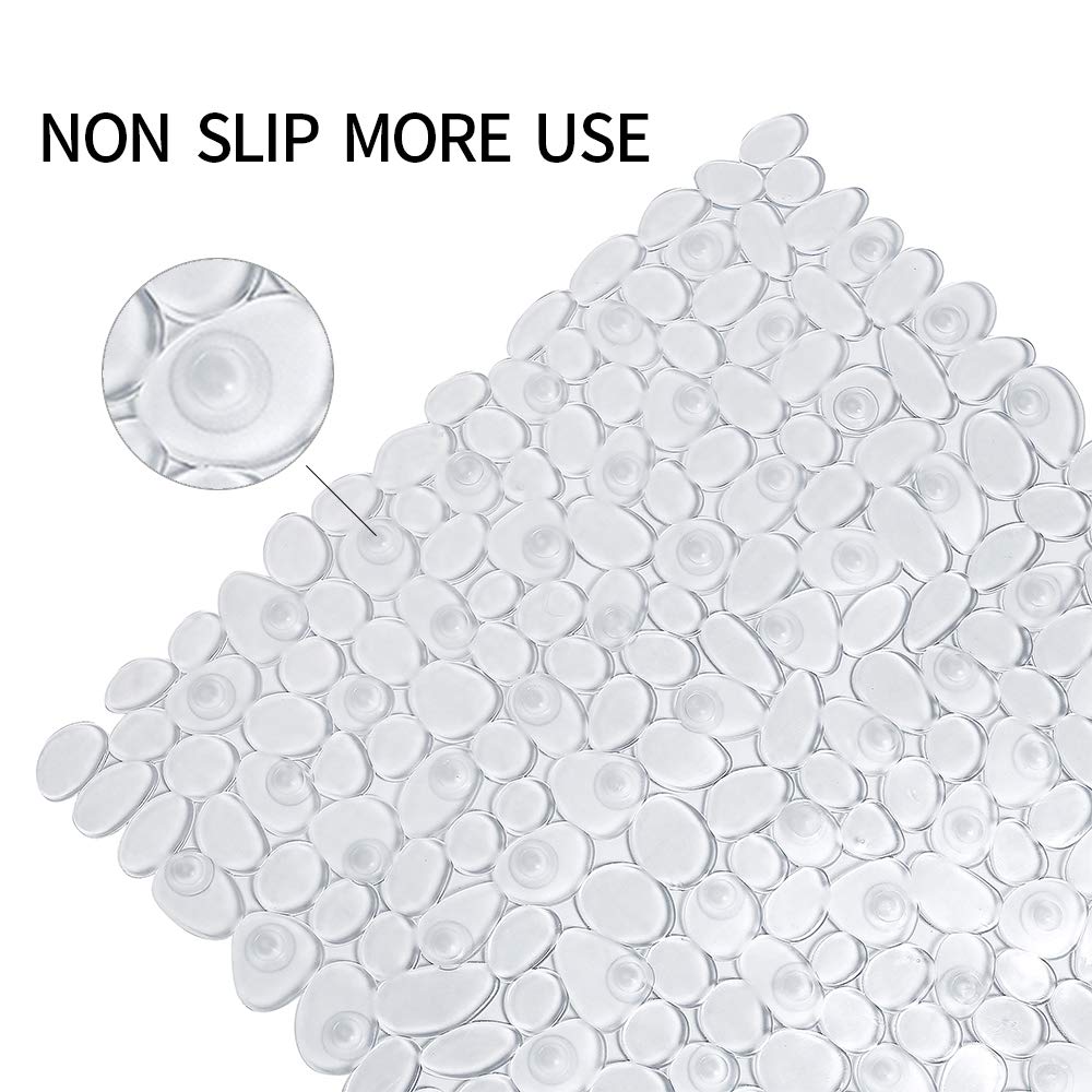 Songziming Pebble Bath Mat For Bathtub To Anti Slip Bathtub Mat In Shower With 16 Inches By 35 Inches (Clear)