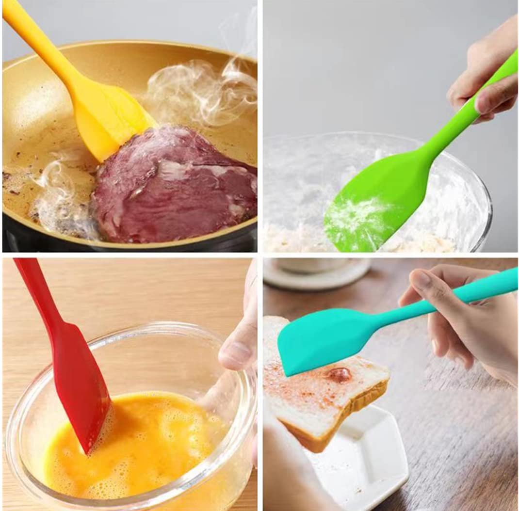 Lapxsnzd 8 Piece Heat Resistant Silicone Spatula Set - Non-Stick Rubber Spatula Kitchen Utensils For Cooking,Baking,And Mixing,M