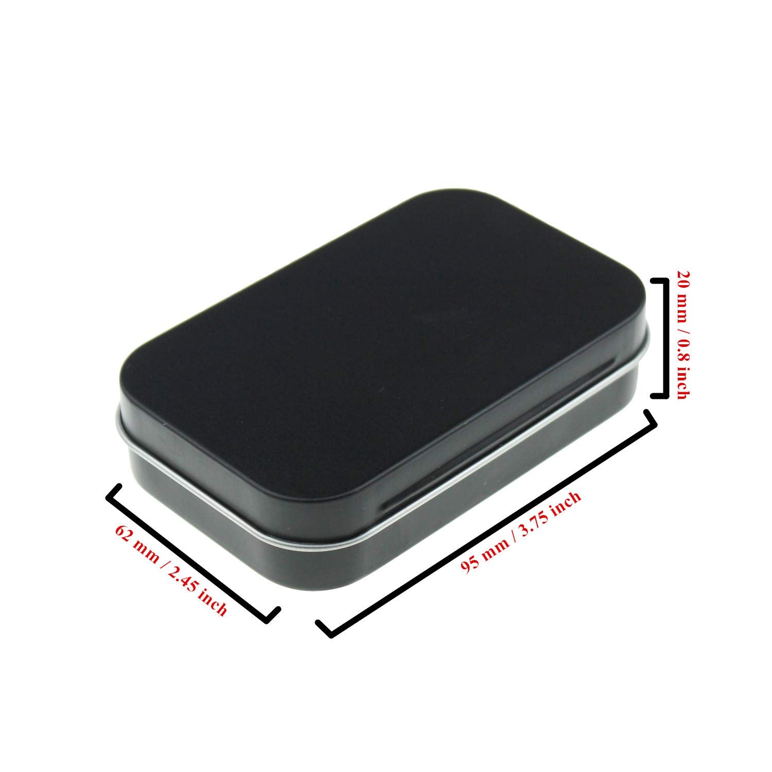 Goodma 20 Pieces Rectangular Metal Empty Hinged Tins Containers Basic Necessities Home Storage Organizer Mini Box Set, 3.75 X 2.