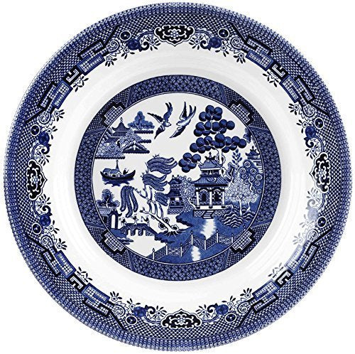 Churchill Blue Willow Fine China Earthenware Pasta Dish 11'', Made In England