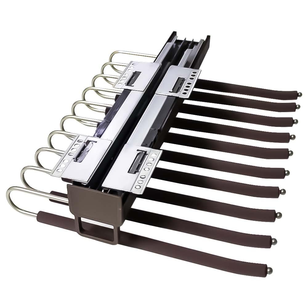 Hyderon Top Mounted Rack  10 Arms Steel Pull Out Pants Hangers/Jeans Hangers For Closet  Clothes Organiser Storage Bar Pants S