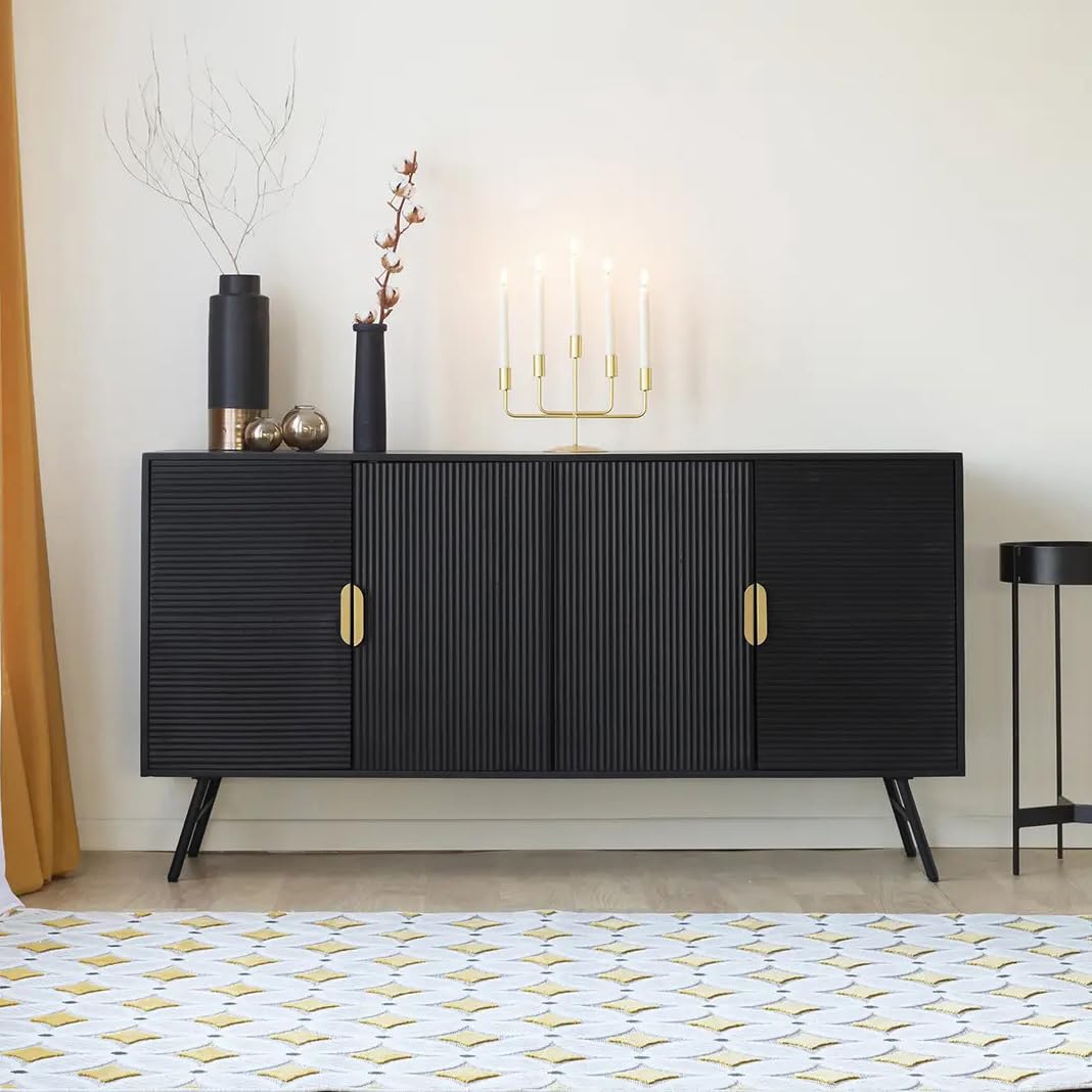 The Attic Eleganza Sideboard Large, Multipurpose Cabinet For Kitchen And Living Room Storage, Crockery Storage, Solid Mango Wood