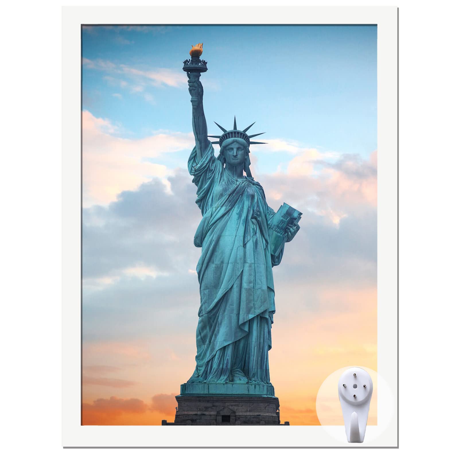 OMAIGAR 12x16 Picture Frame for 12by16 Poster Photo Canvas Certificate White High Transparent Photo Frame Wall Desktop Horizonta