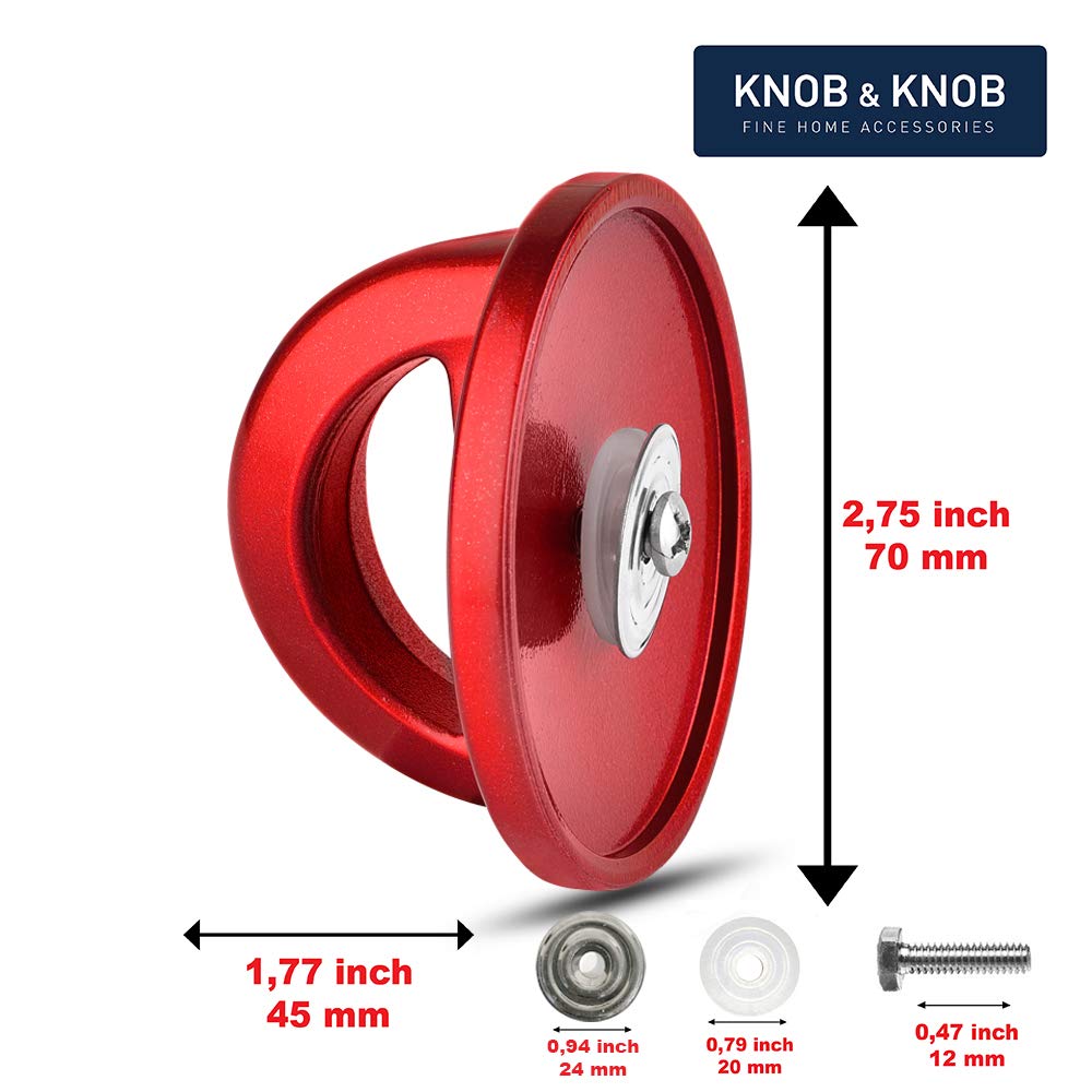 Nokess Universal Pot Lid Replacement Red Knobs Pan Lid Holding Handles (1 Pack)