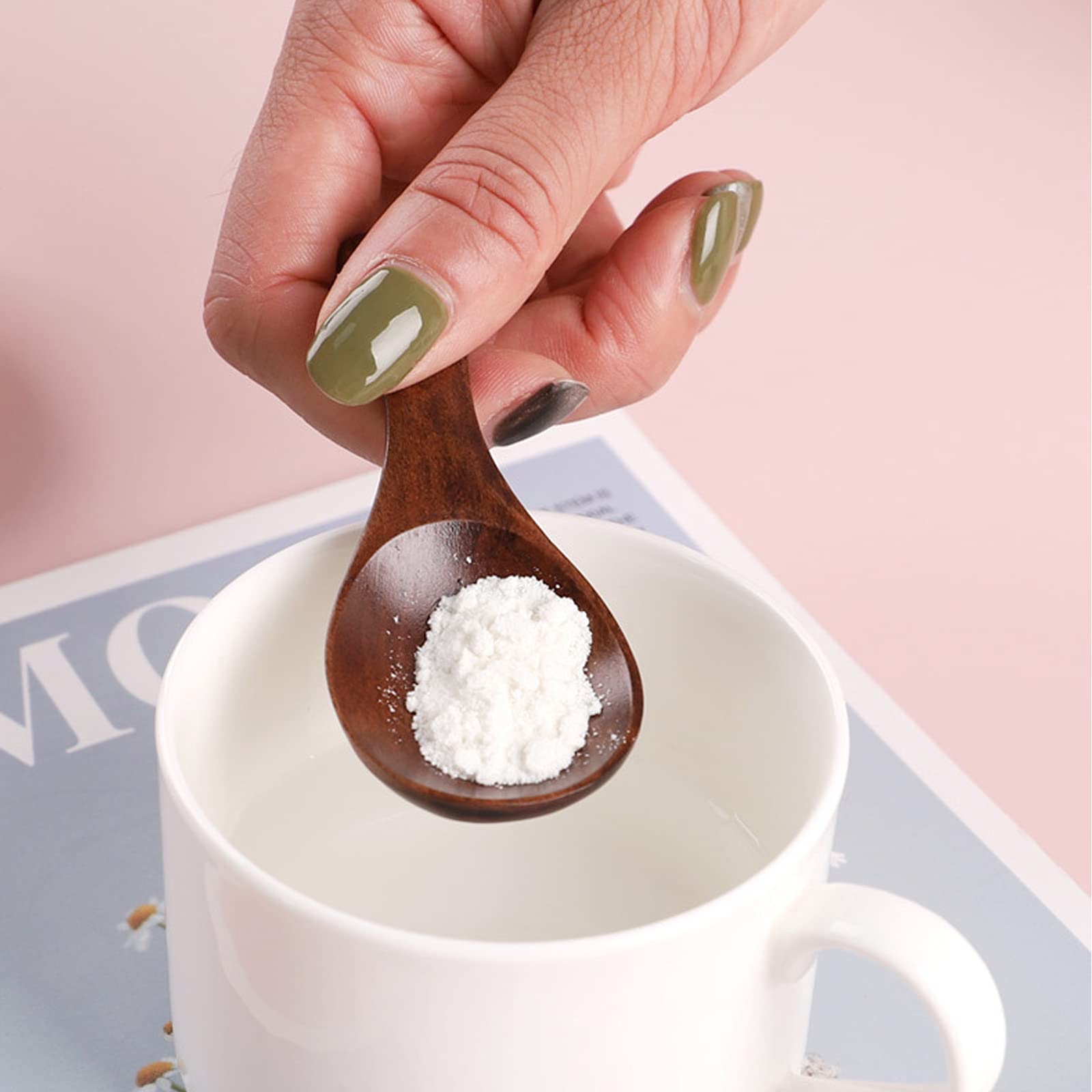 12 Pieces Small Wooden Spoon, Sourceton 3.35 Inches Salt Spoon Honey Coffee Tea Sugar Salt Jam Mustard Ice Cream Milk Powder Spo