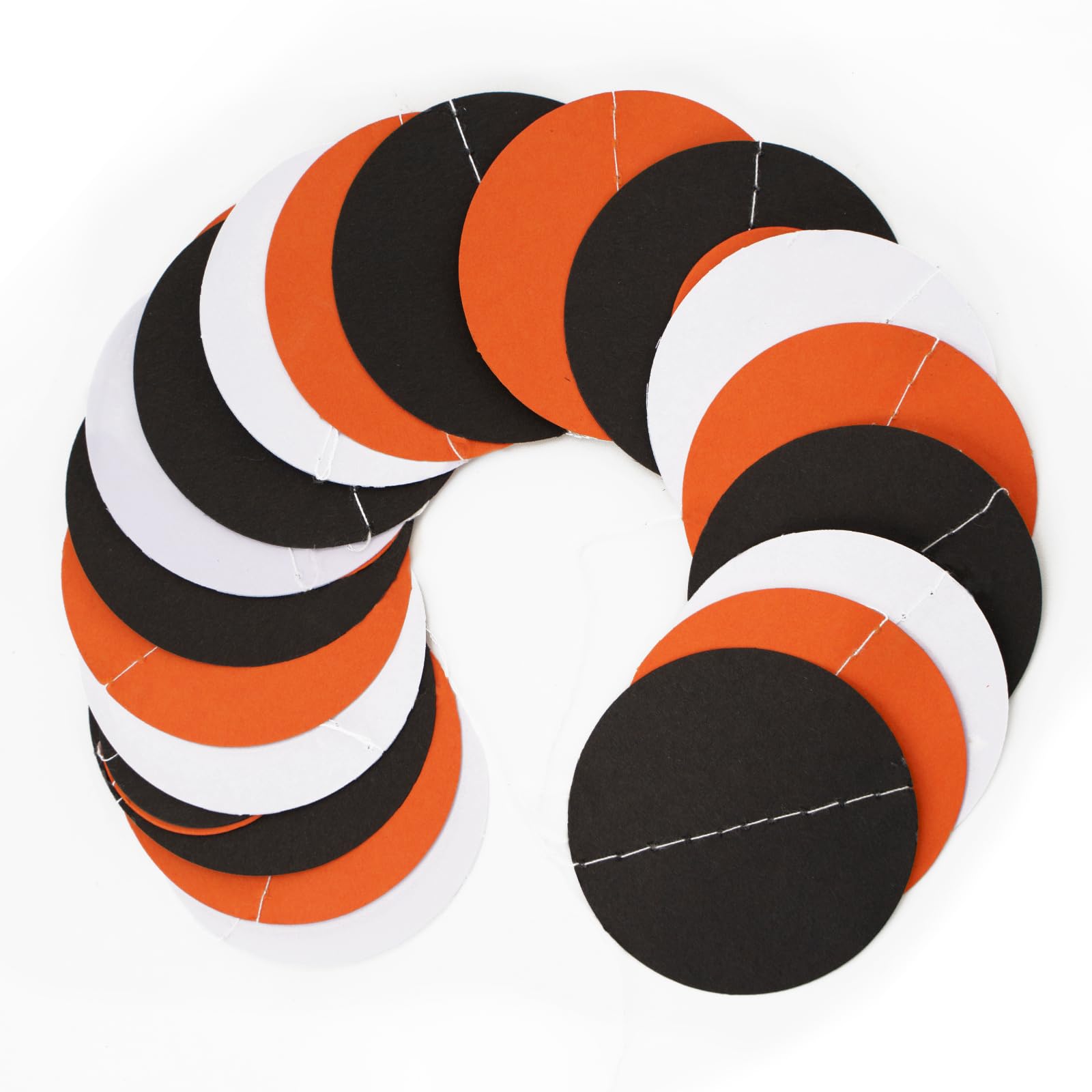 Gcqq Black Orange White Garland, 52Ft Halloween Garlands, Paper Circle Dot Garland Streamers, Polka Dot Garlands For Halloween P