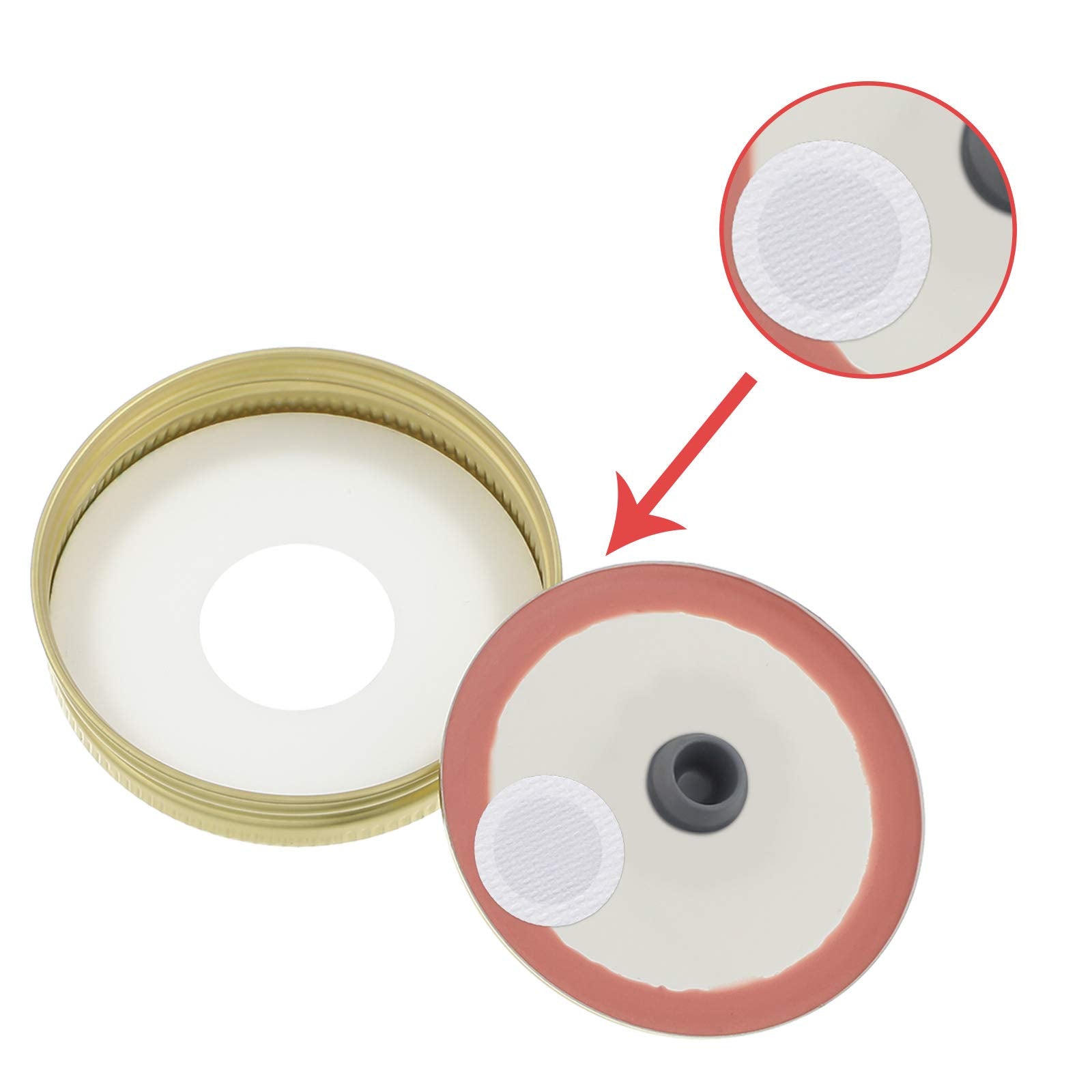 256 Pieces Synthetic Filter Paper Stickers 20 Mm 0.3 M Synthetic Filter Disc Tape Mushroom Applied Under Wide Mouth Mason Jar Fi