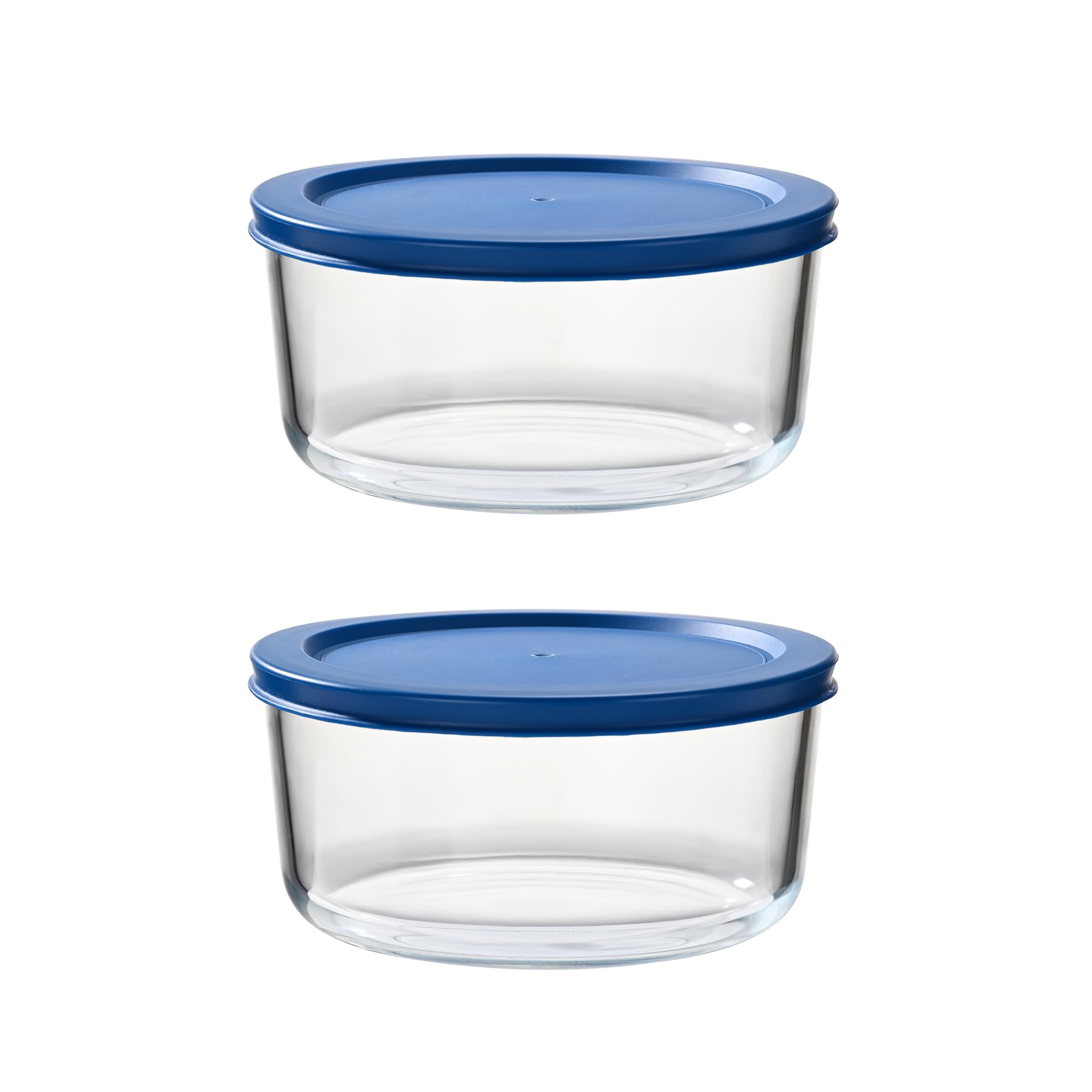Fox Run Glass Yogurt Containers with Lids, Set of 2, 1 Quart Glass Bowls