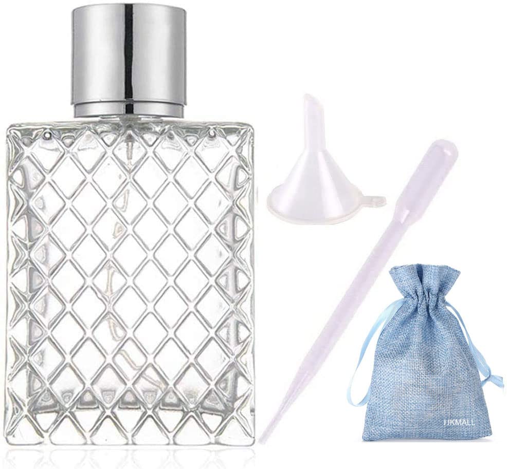 100Ml 3.4Oz Glass Spray Bottles For Essential Oils, Perfumes, Empty Clear Mist Spray Bottle With Silver Aluminum Sprayer - (1Pac