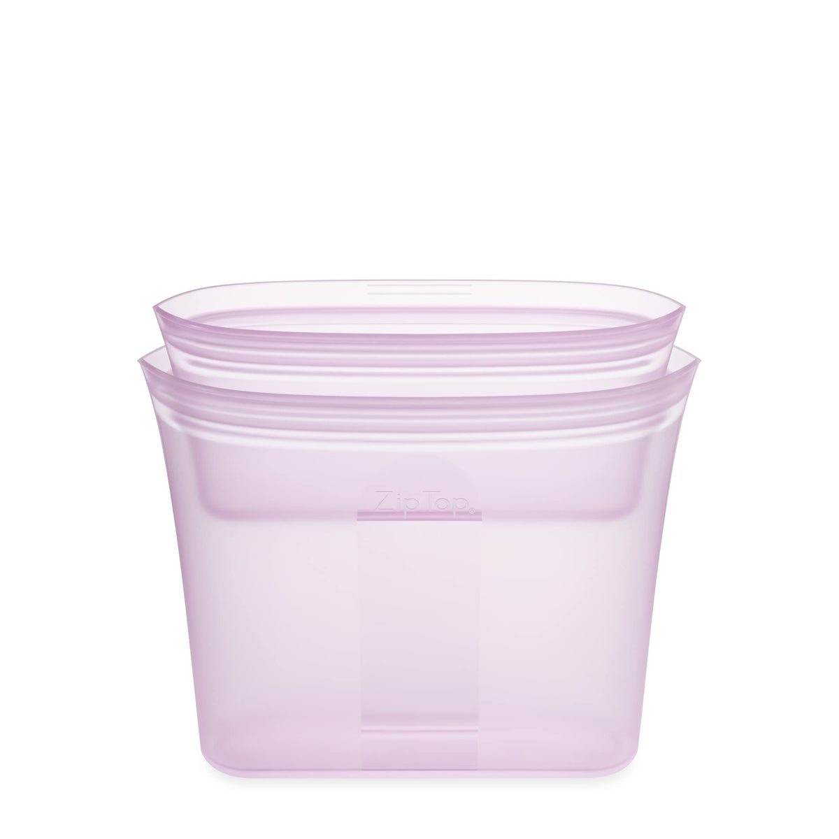 Zip Top Reusable Food Storage Bags | 2 Bag Set [Lavender] | Silicone Meal Prep Container | Microwave, Dishwasher And Freezer Saf