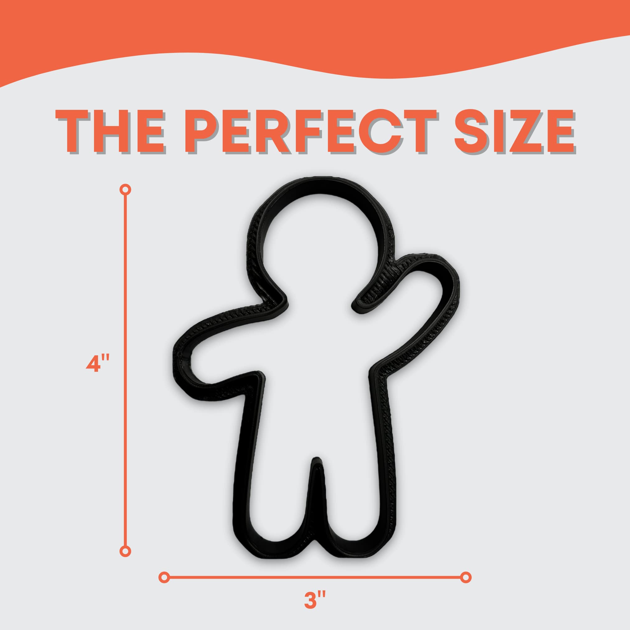 Waving Gingerbread Man Cookie Cutter With Easy To Push Design (4 Inch)