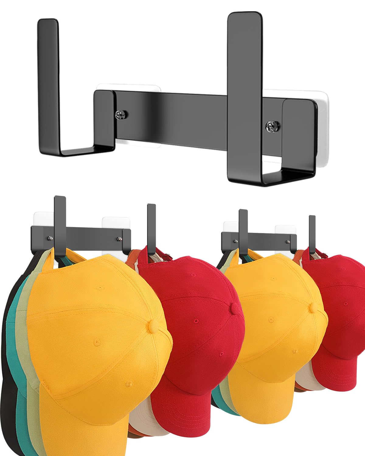 Xqxa 2-Pack Hat Rack For Baseball Caps, Stainless Steel Hat Organizer For Baseball Cap, Hat Holder Storage, Hat Hanger Strong Ad