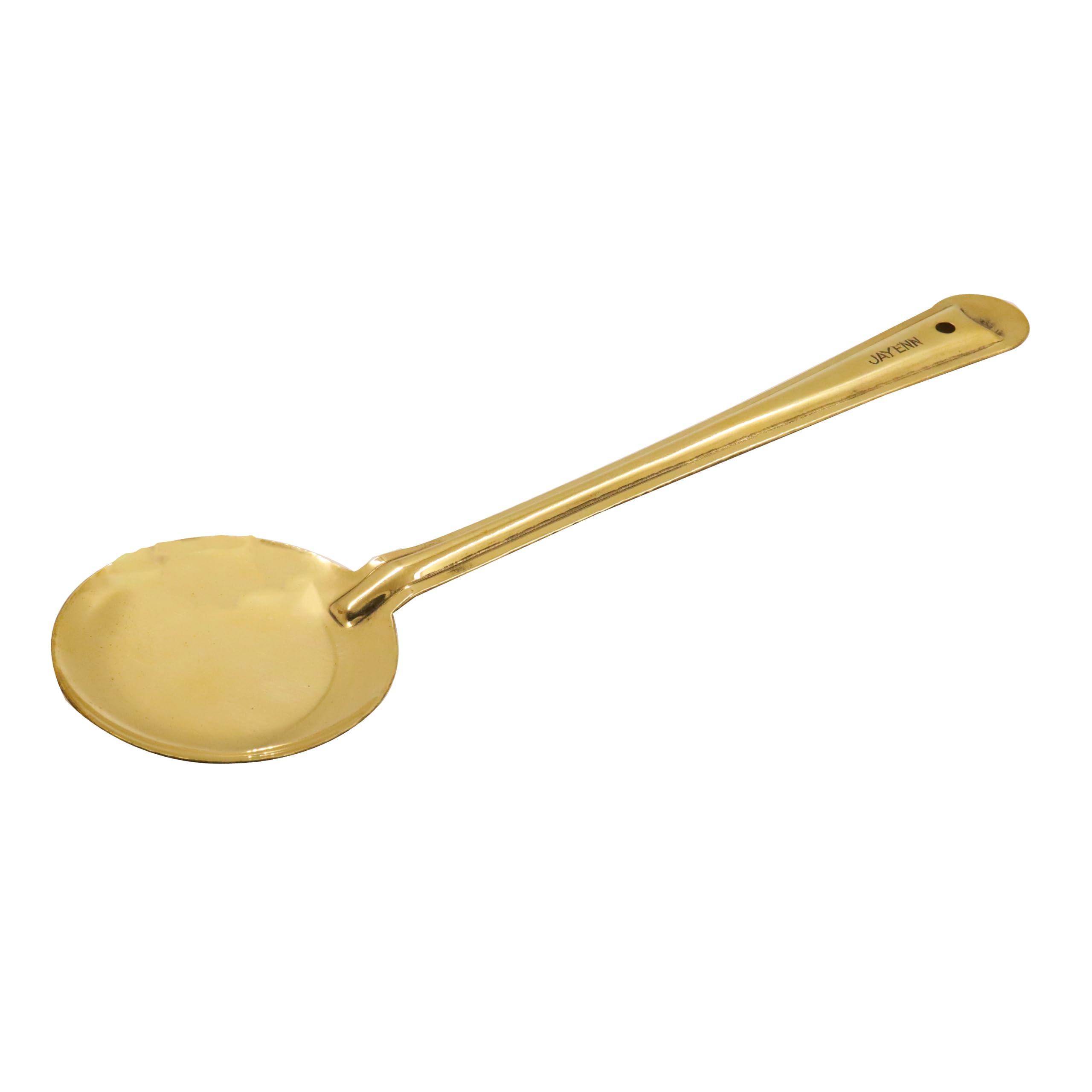 Putrika Traditional Handcrafted Brass Utensil Ladle | Brass Cookware | Serving Spoon |Cooking Ladle|Tableware| Dinnerware (Round