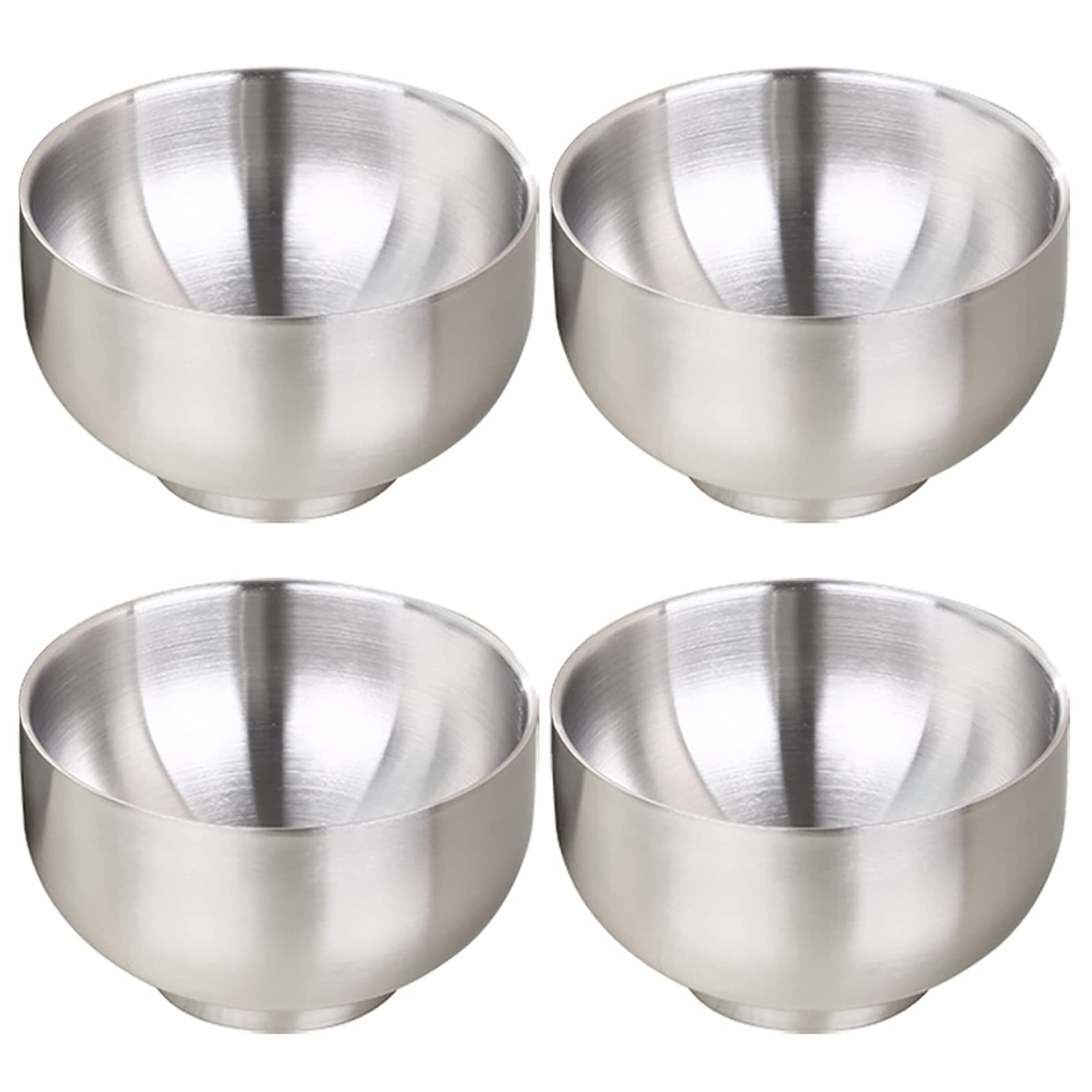 Devico Soup Cereal Bowls, 4-Piece 19-Ounce Stainless Steel Salad Rice Dessert Serving Bowl Set, Matte Finish
