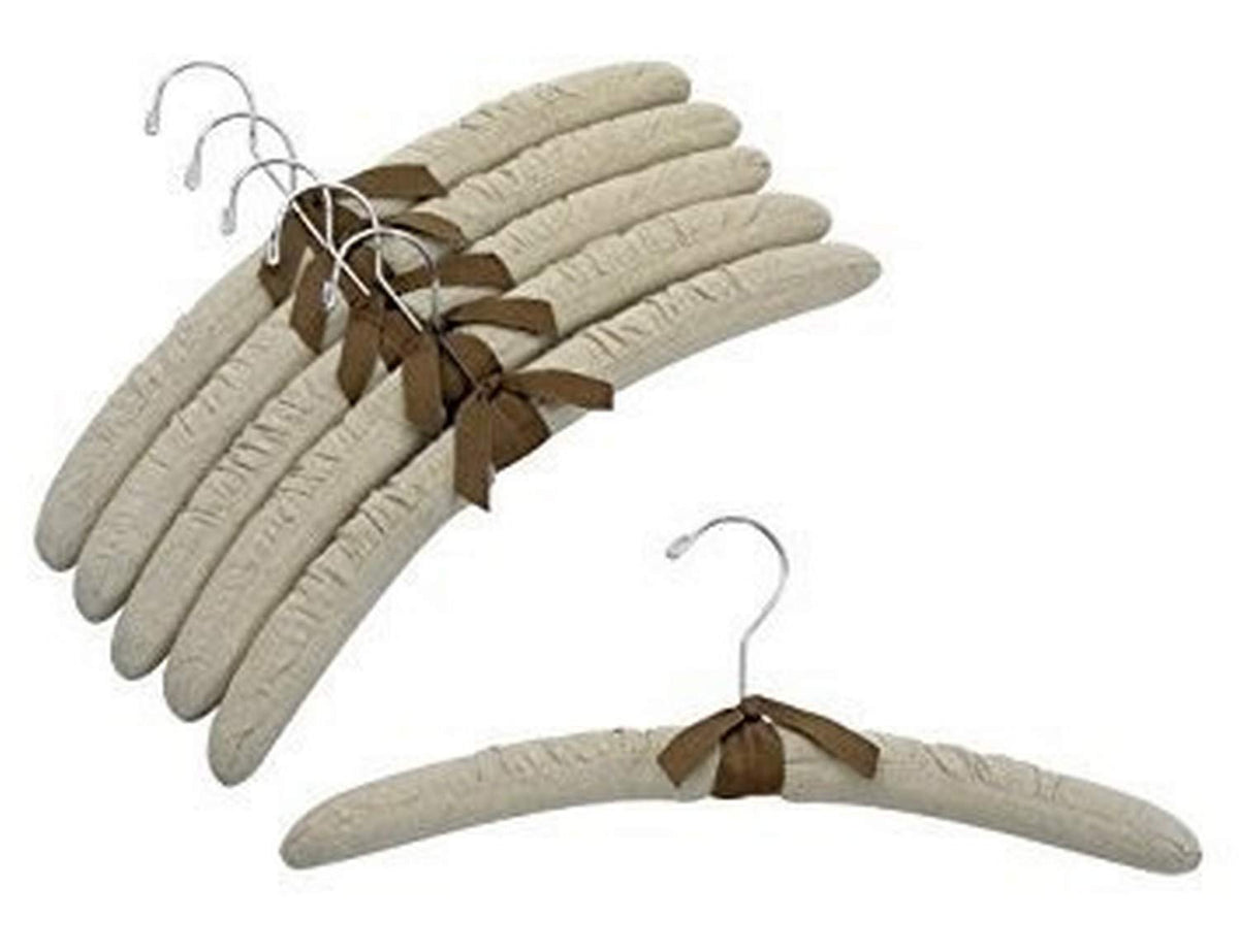 Only Hangers 17'' Linen Padded Hangers W/Chrome Hook