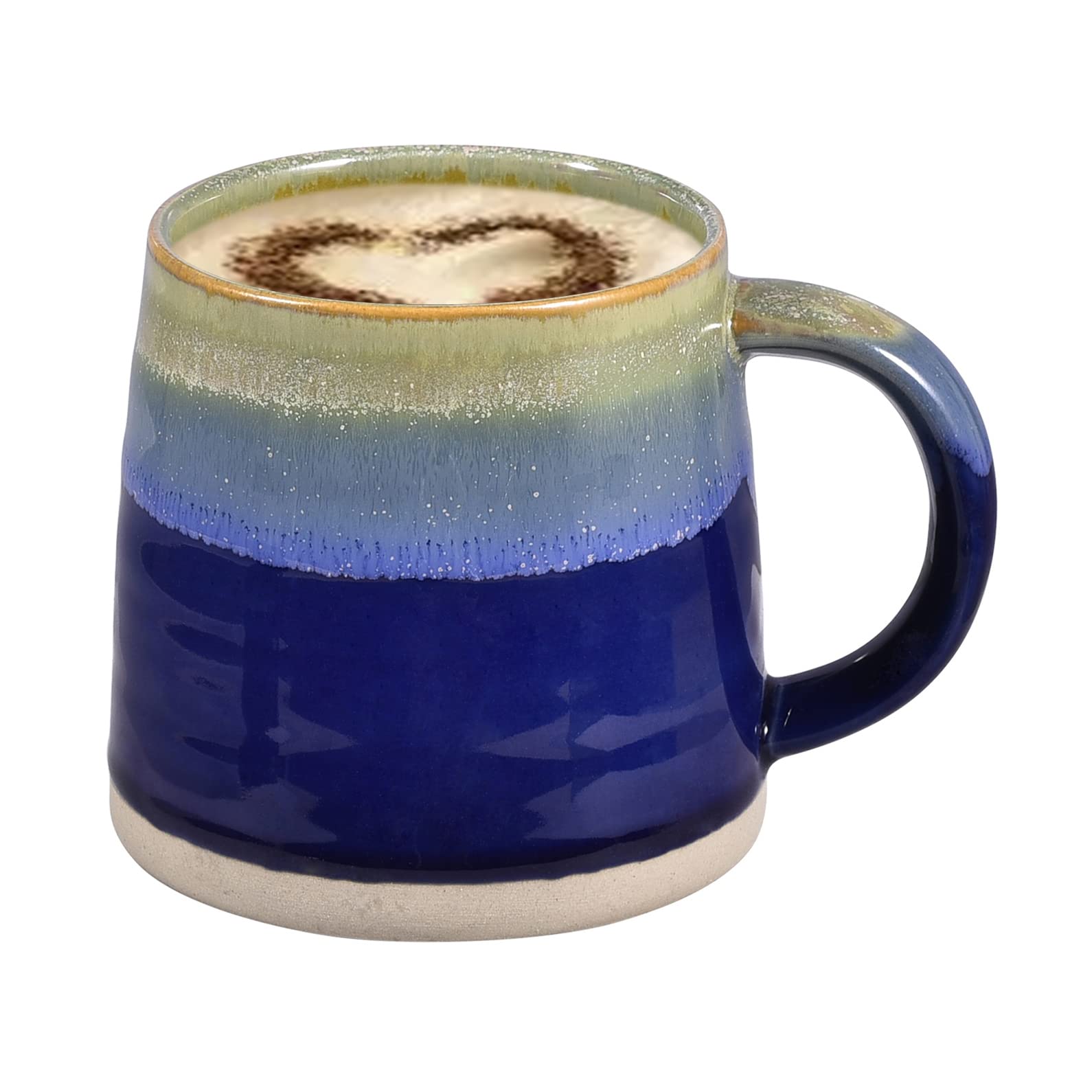Blue Tone Reactive Glaze Mug 13.5 Ounce, Porcelain Mug For Coffee, Tea, Milk Or Other Liquid, Kiln-Change Technique Unique Cups