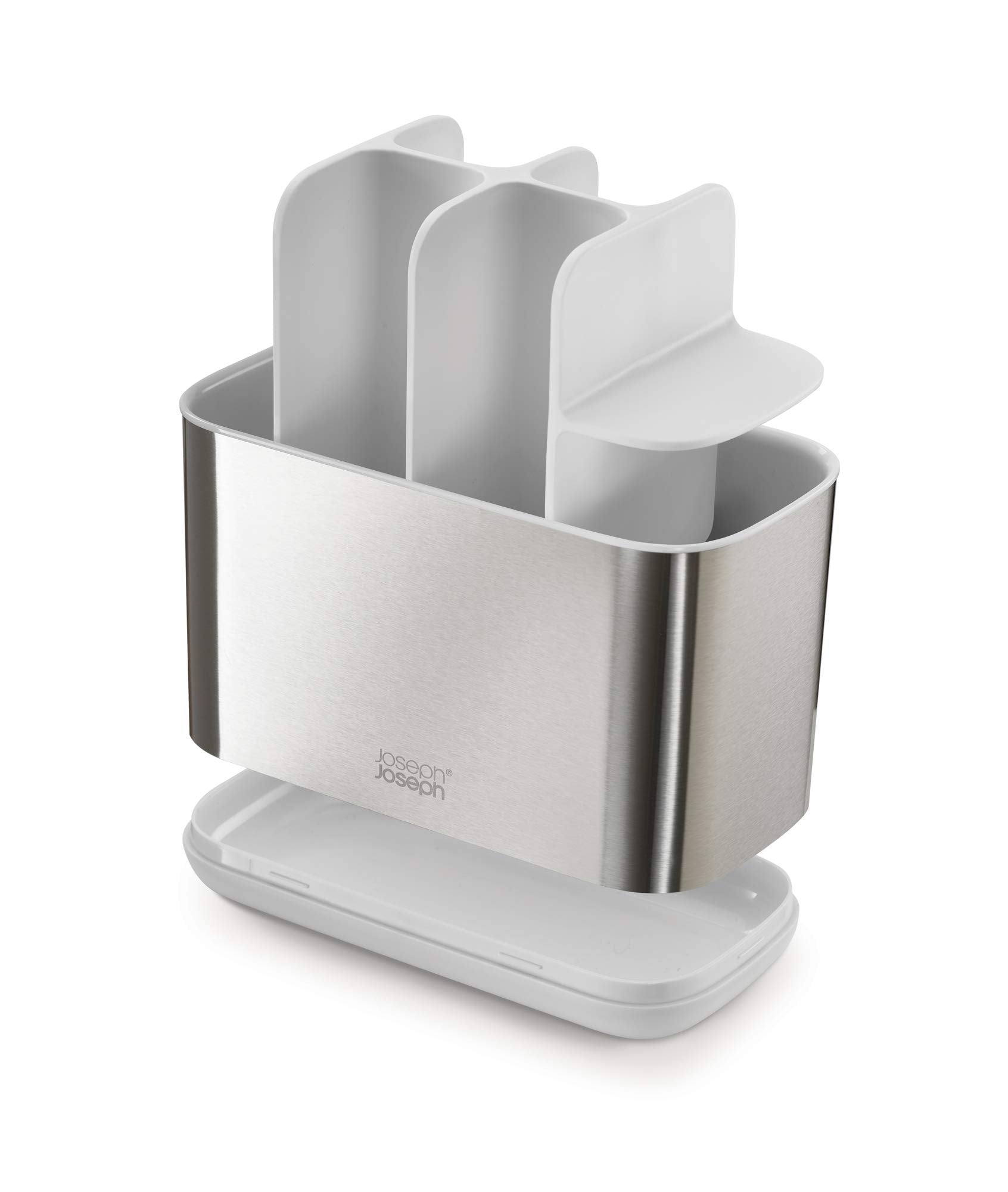 Joseph Joseph Easystore Stainless-Steel Toothbrush Holder Bathroom Storage Organizer Caddy, Large