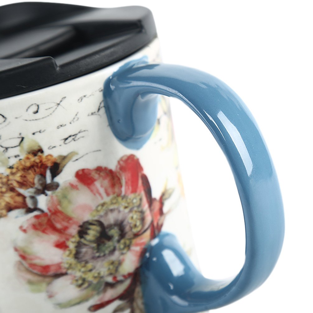 Topadorn 17 Oz. Ceramic Travel Mugs And Coffee Cup With Sealed Lid And Color Box