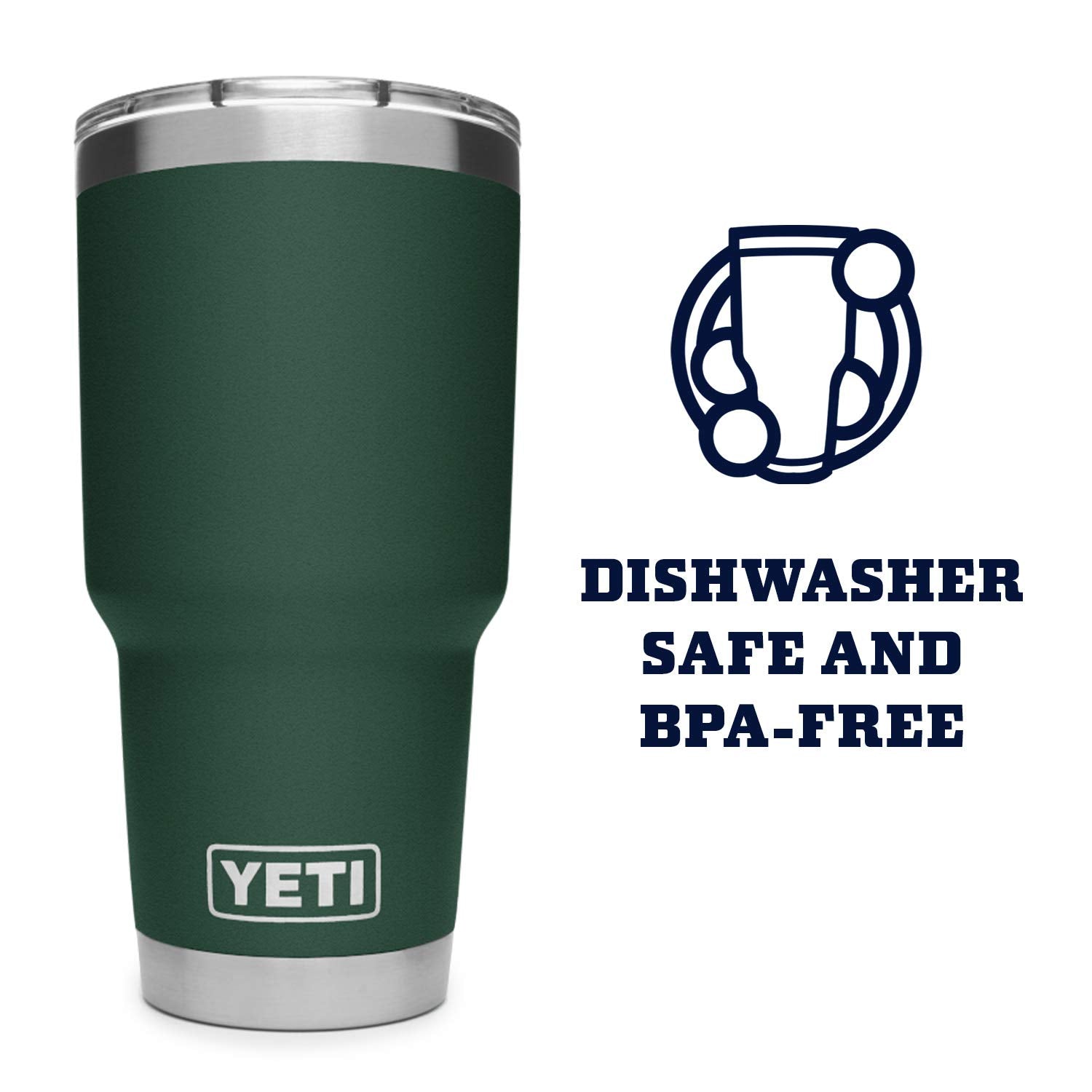 Yeti Rambler 30 Oz Tumbler, Stainless Steel, Vacuum Insulated With Magslider Lid, Northwoods Green