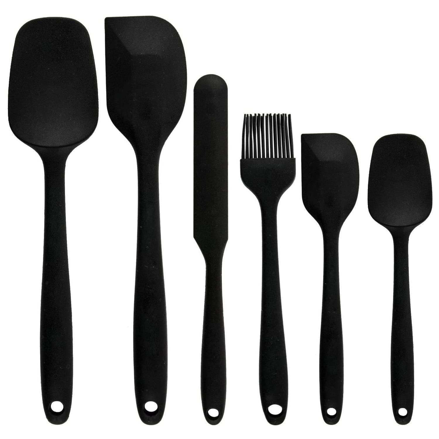 Leeonz High Heat Resistant Silicone Spatula Set Of 6 Piece Kitchen Utensil Set NonStick Silicone Spatula Stainless Steel Core F