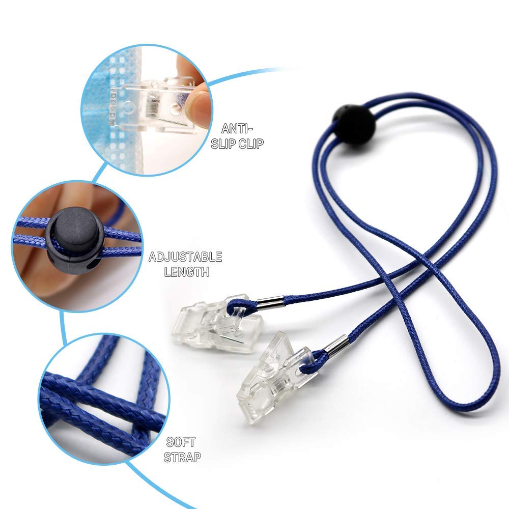 Impressive Smile 5 Pieces Adjustable Flexible Bib Holder Clips For Napkin, 5 Colors