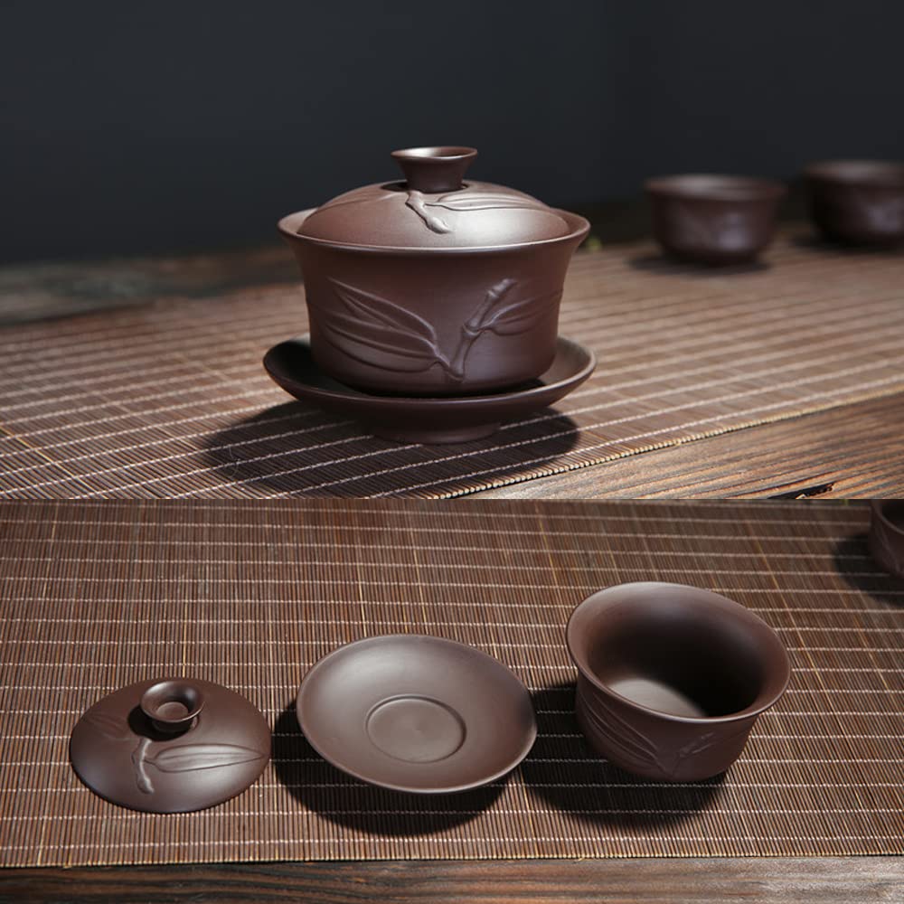 Woonsoon Yixing Chinese Zisha Gaiwan Handmade 170Ml China Porcelain Gaiwan Kungfu Teacup Traditional Chinese Teaware Tea Set
