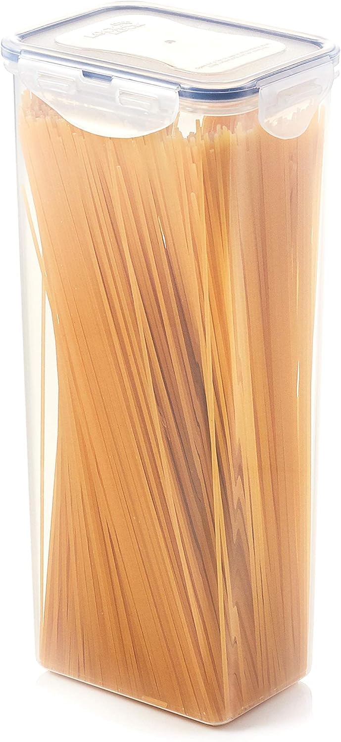 Locknlock Easy Essentials Pantry Airtight Rectangular Tall Food Storage Container, Pasta Box 68-Oz/ 8.5-Cup